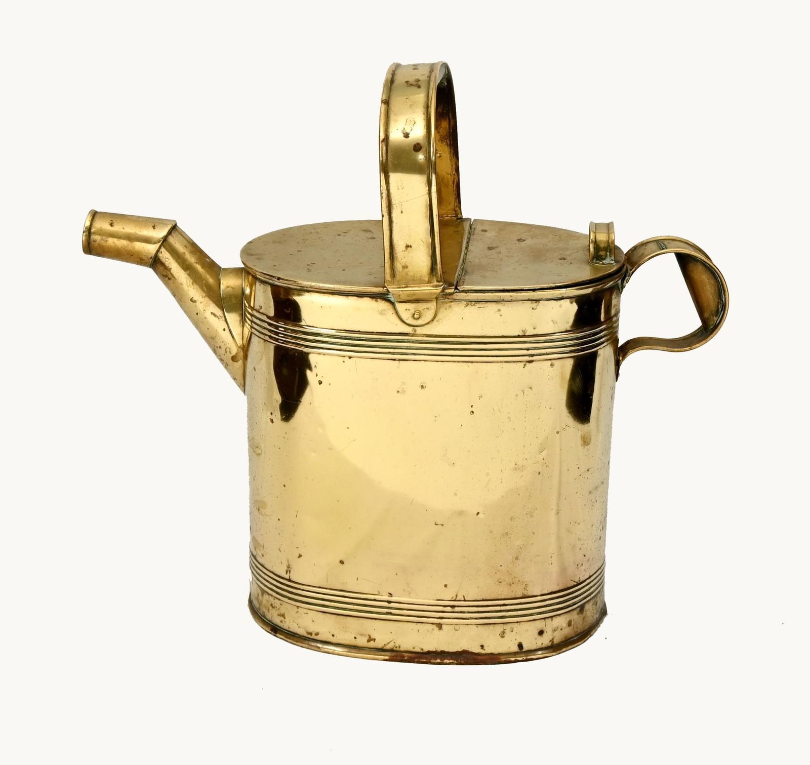Victorian Brass Watering Can Antique Gardening 1880.