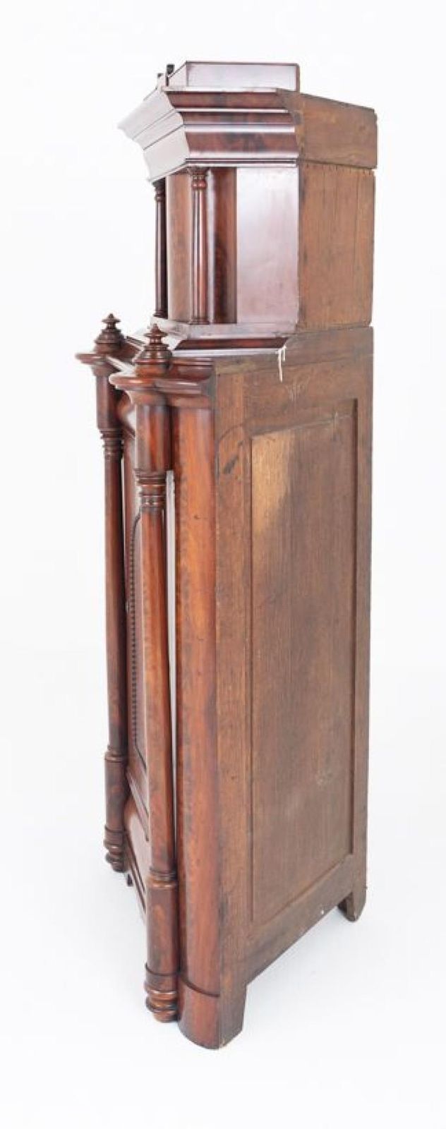 Biedermeier Corner Cabinet Flame Mahogany Bookshelf 1860. photo Furniture
