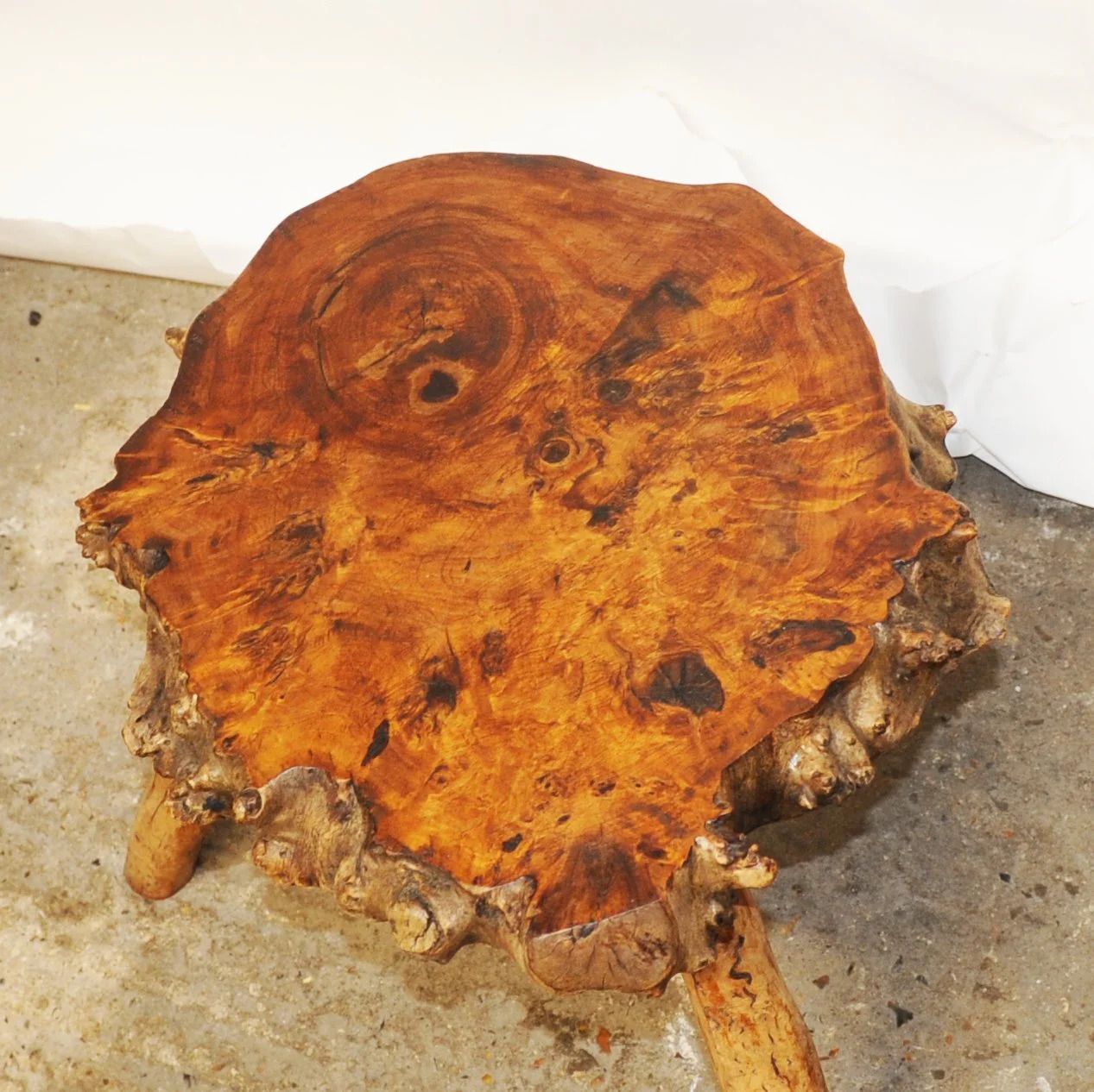 Pair Of Organic Sculptural Burr Walnut Coffee/ Side Tables, 1950s photo buy