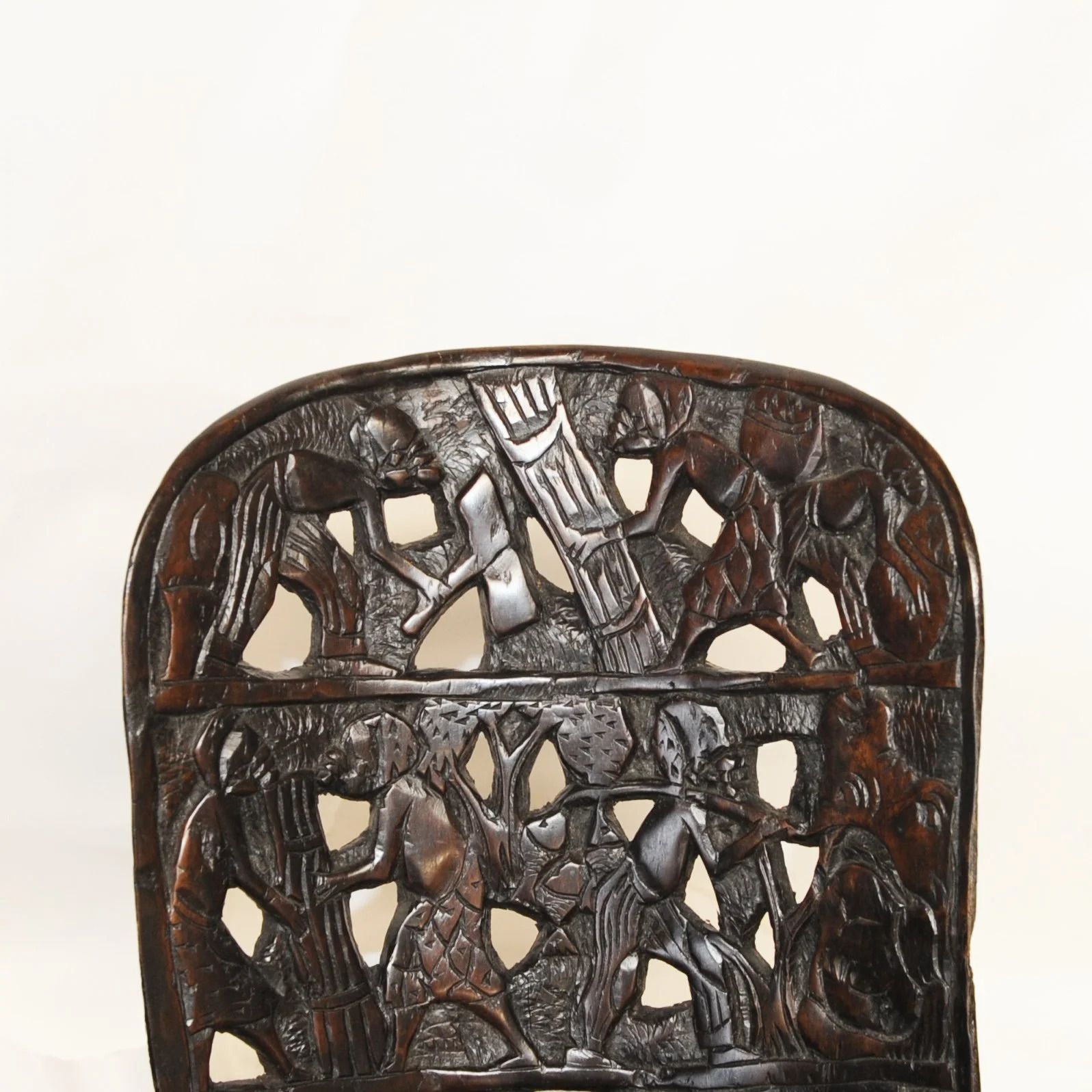 Hand Carved Hardwood African Palaver Chair, 1950s photo vinterior