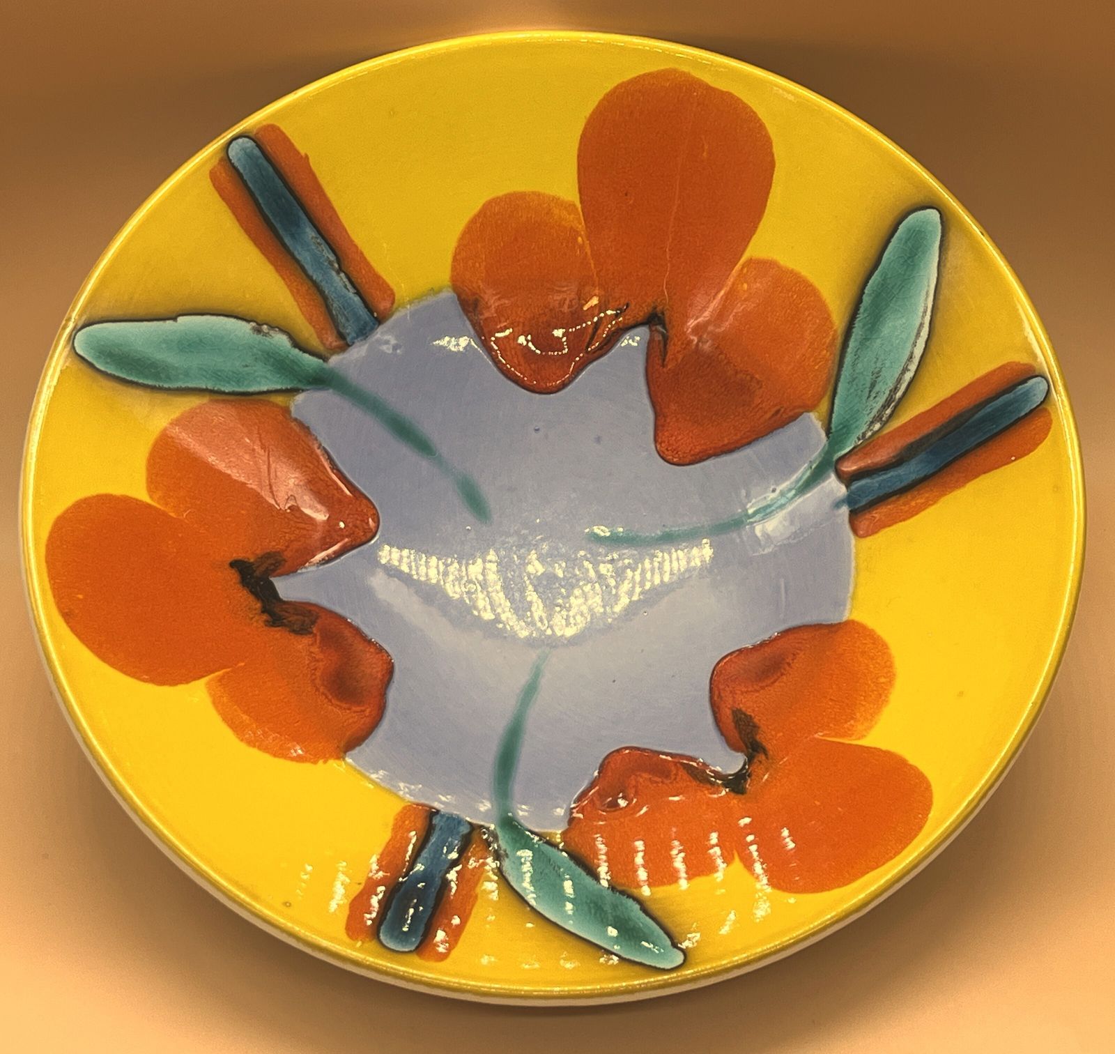 Large Poole Pottery Matisse Design Centerpiece / Bowl Designed By Anita Harris. 13.25" Diameter. photo 195.0