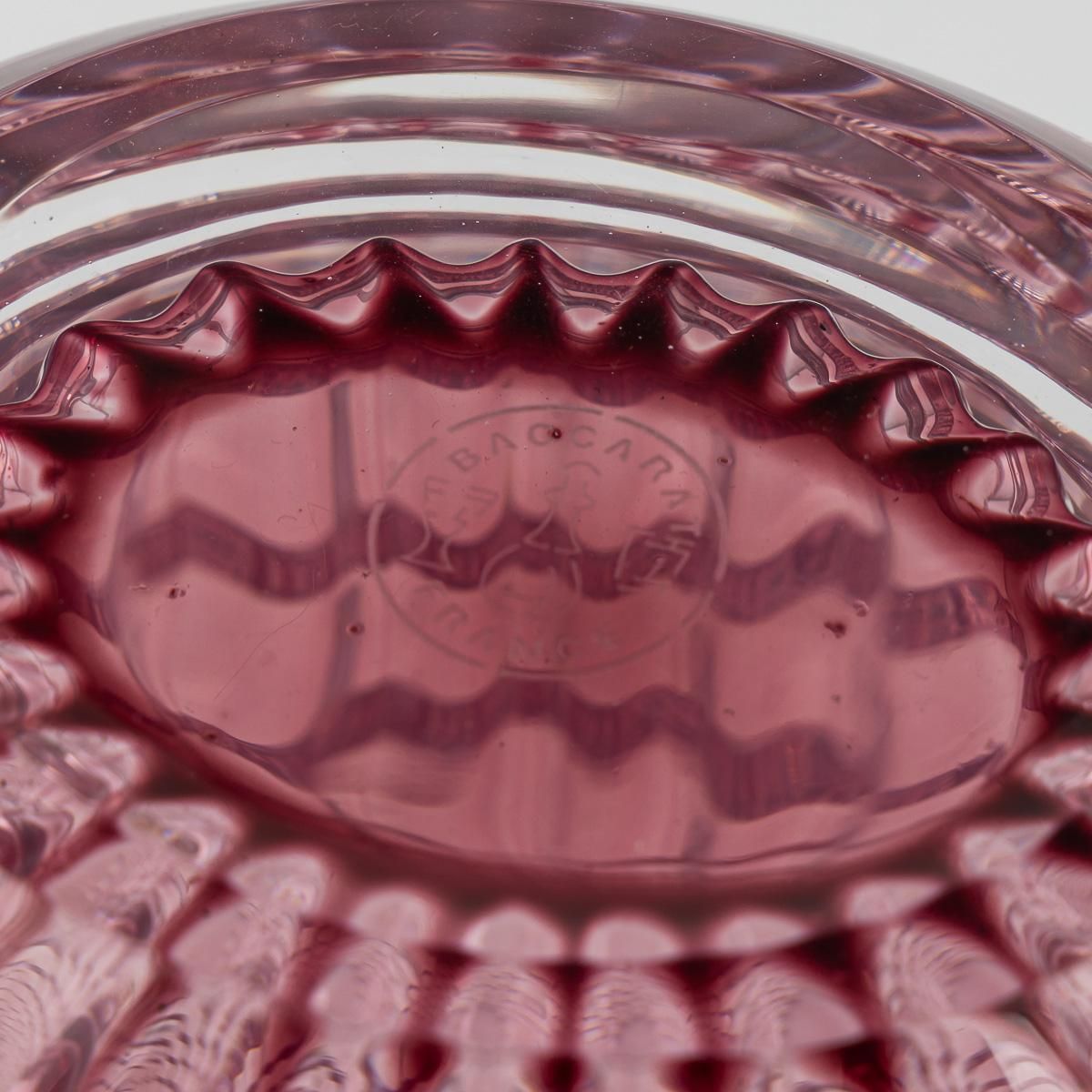 Home Decor 20th Century Baccarat French Crystal Oval Vase, Cut Glass Design photo