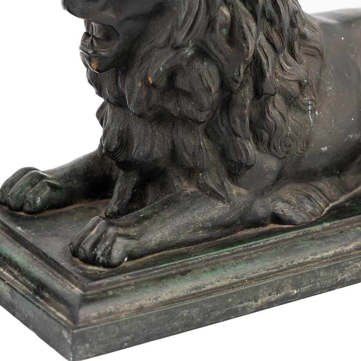 photo buy Antique 19thc Victorian Pair Of Verdigris Patinated Bronze Trafalgar Lions C1870