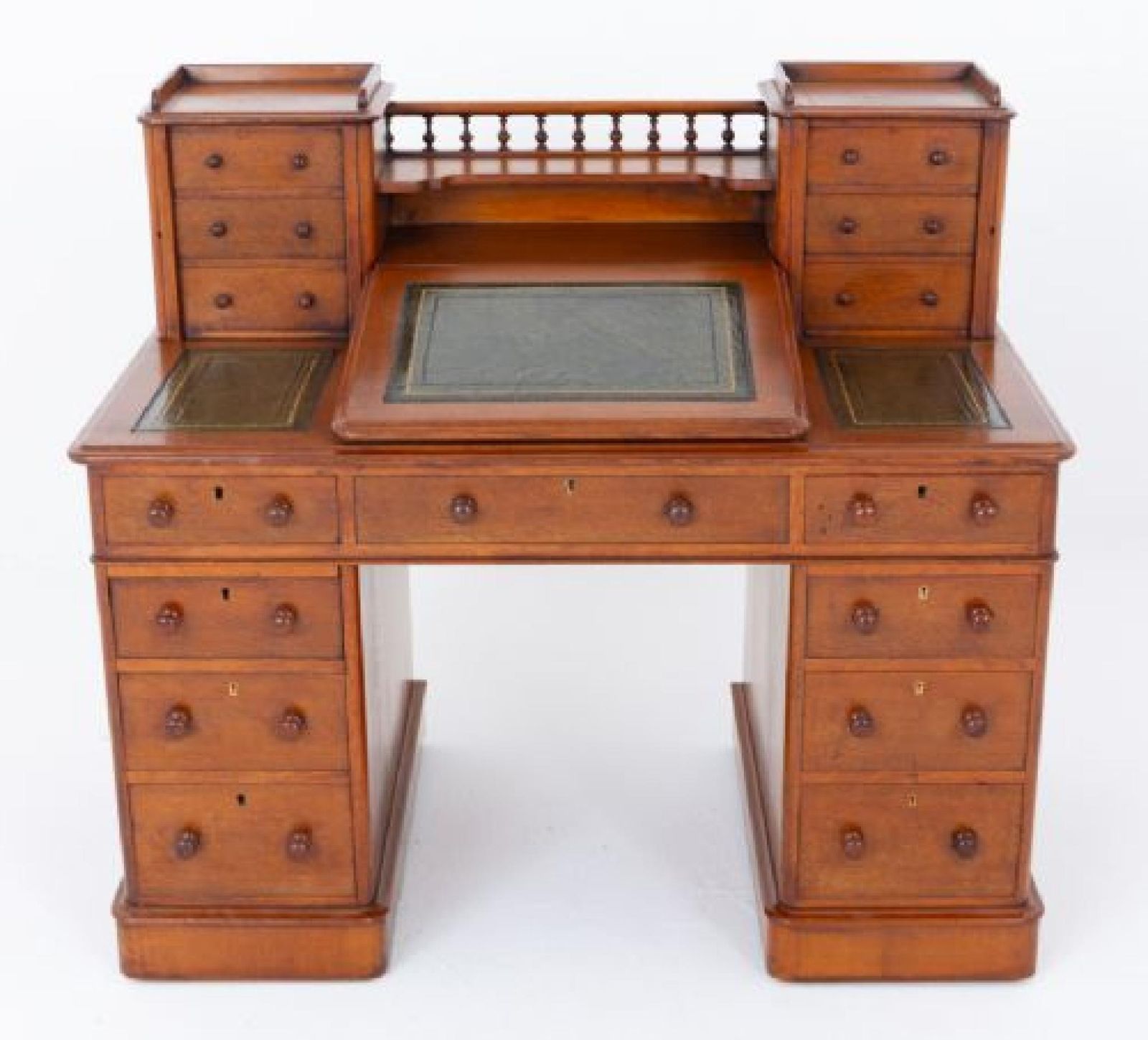 Victorian Dickens Desk Oak Pedestal Writing Table 1860 photo furniture