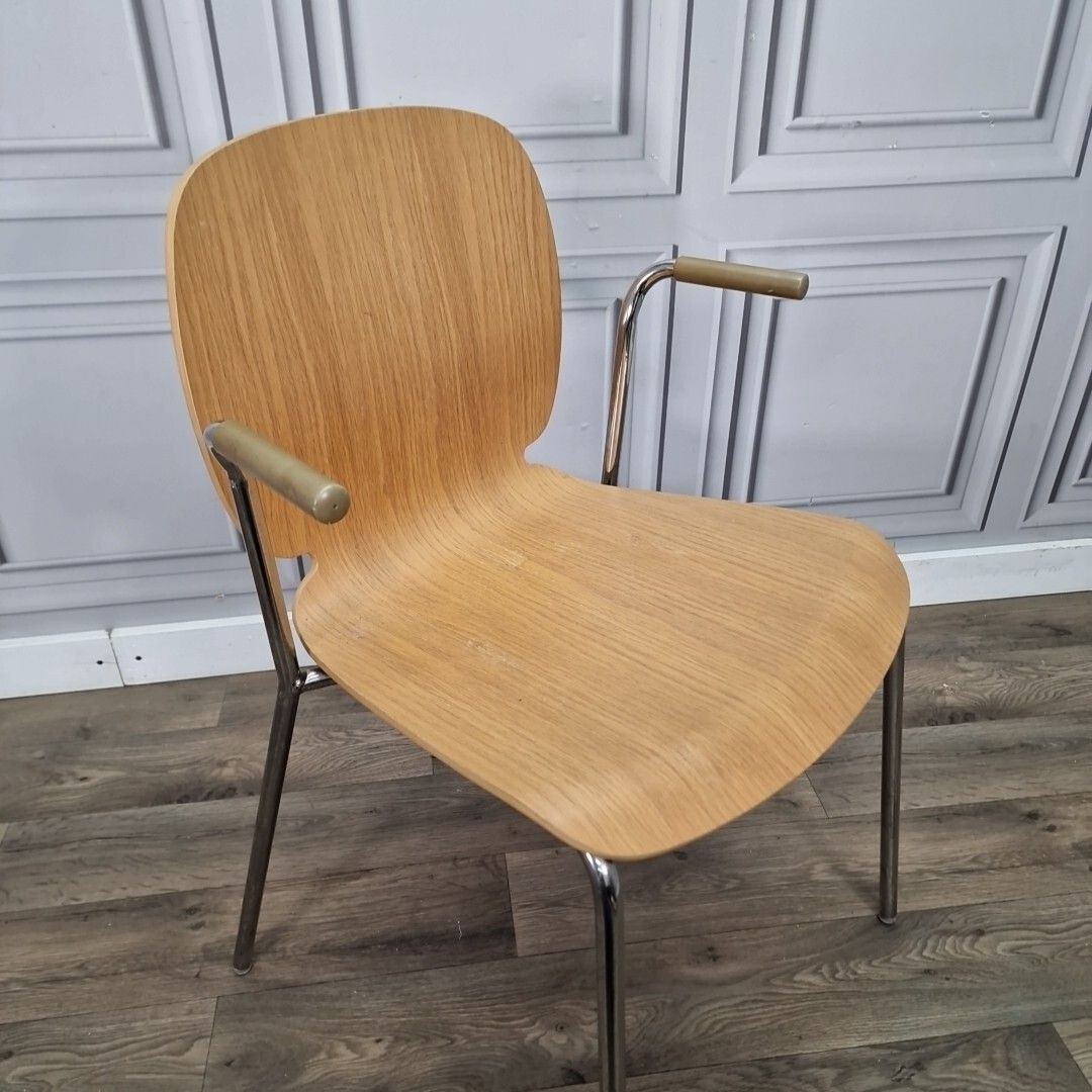 Retro Ikea Dietmar Chair Chrome Mid Century Danish Style Arm Office Desk Seat photo for sale