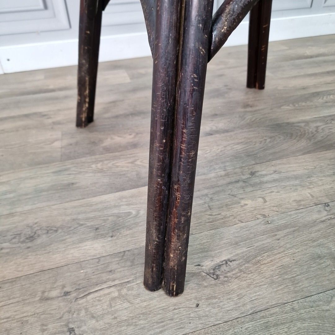 Vintage Rattan Glass Table Mid Century Bistro Bamboo Top Boho Tiki Retro photo vintage