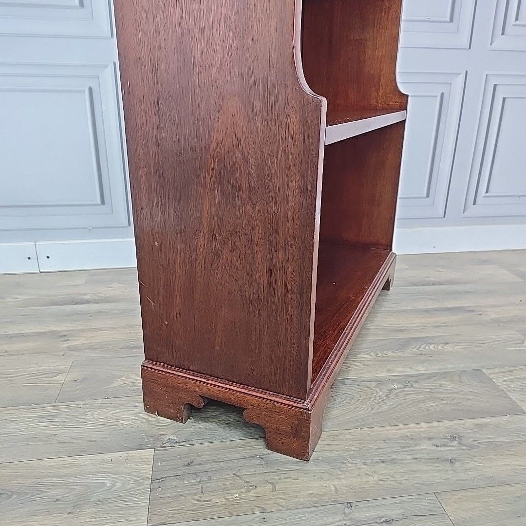 Antique Waterfall Bookcase – Three Tier Bookshelf Mahogany Solid Wood Shelving photo Furniture