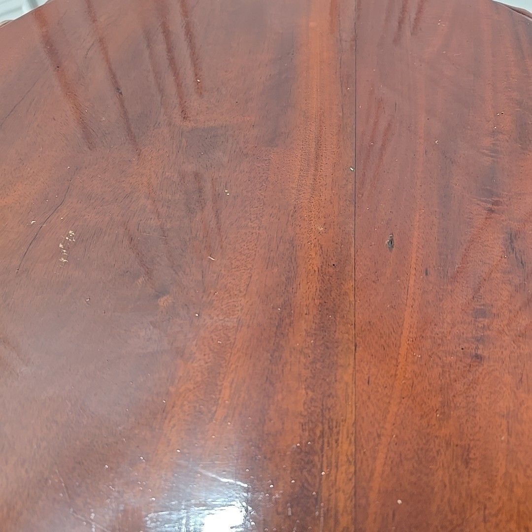photo buy Antique Mahogany Wine Table Tilt Top – Carved Ball Claw Feet Chippendale