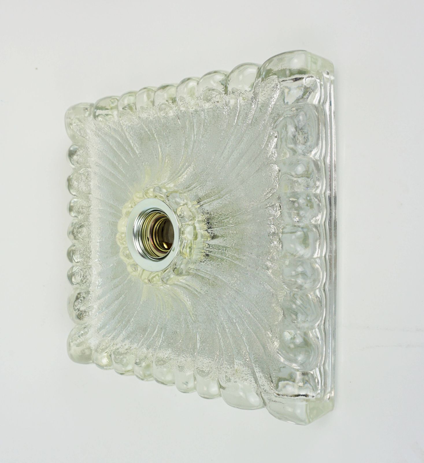 Heavy Frosted Glass Wall Sconce From The 1960s 70s By Hustadt Leuchten photo furniture