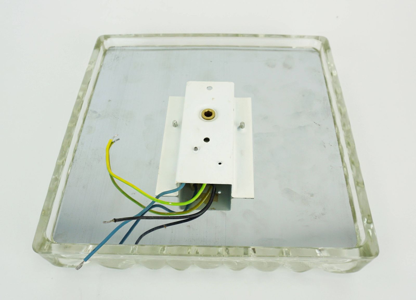 Heavy Frosted Glass Wall Sconce From The 1960s 70s By Hustadt Leuchten photo for sale