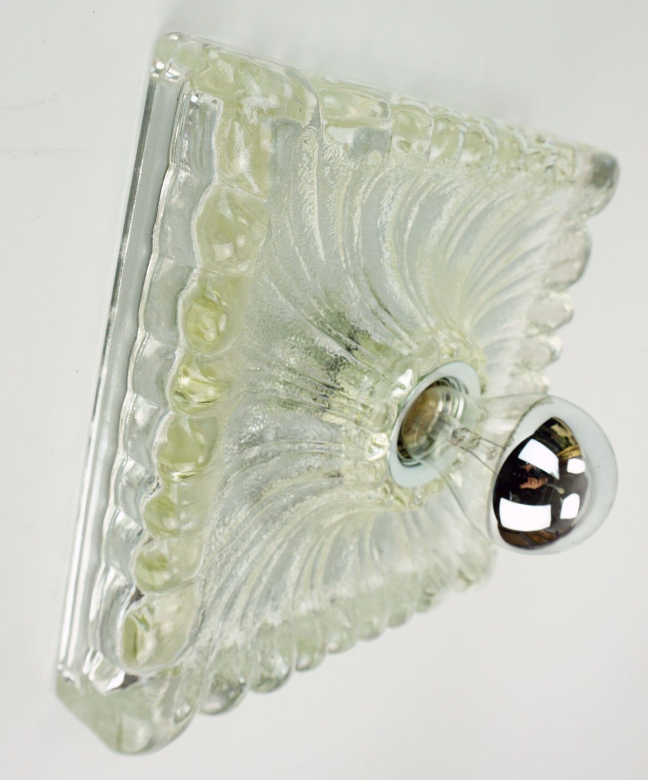 Heavy Frosted Glass Wall Sconce From The 1960s 70s By Hustadt Leuchten photo 225.0