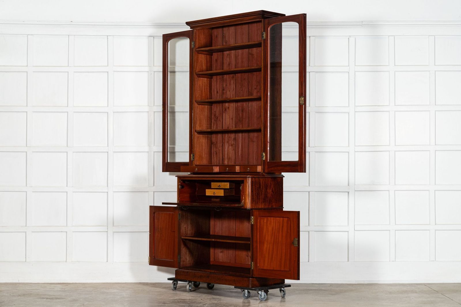 English 19thc Mahogany Bookcase Secretaire photo vinterior