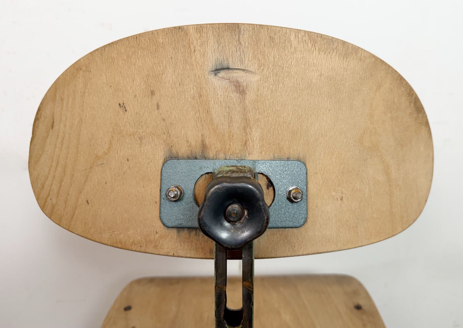 Furniture Green Industrial Workshop Chair, 1950s, 3x photo
