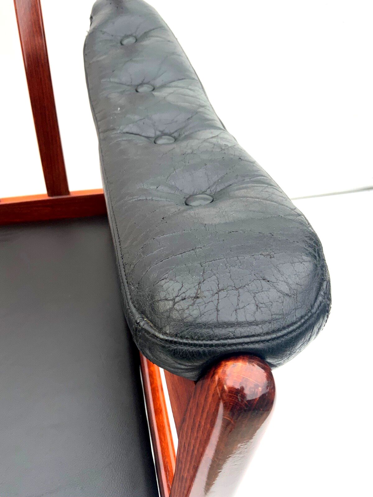 photo buy Vintage Black Leather Lounge Chair By Gote Mobler 1970s