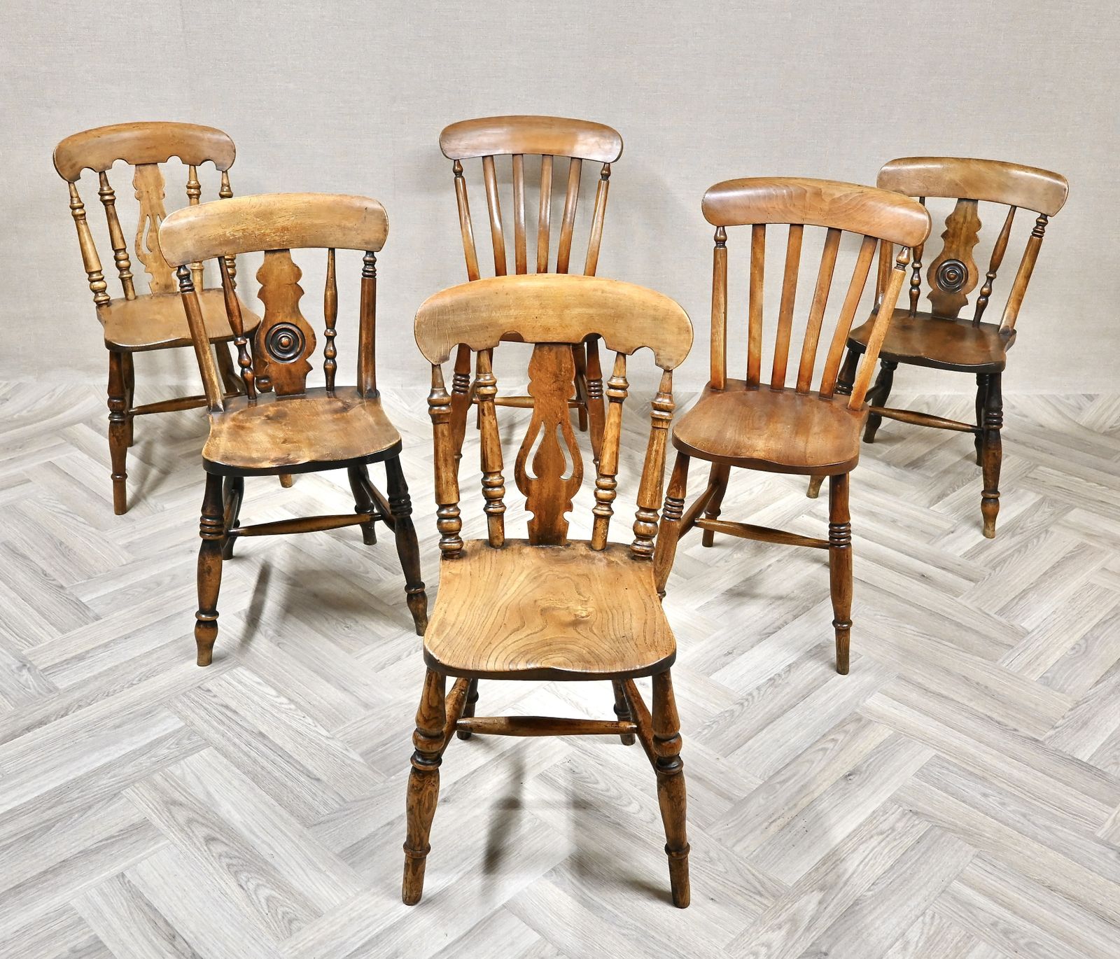 Harlequin Set Of 6 Farmhouse Kitchen Dining Chairs