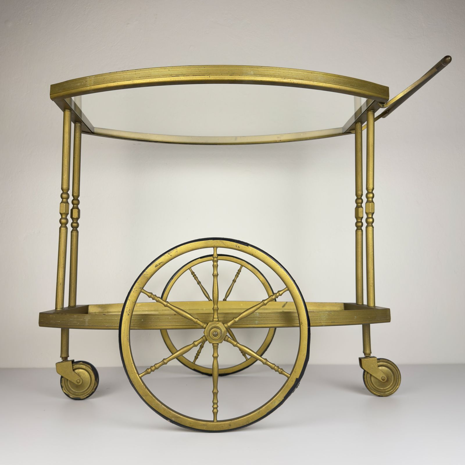Vintage Metal Bar Cart, Italy 1950s photo vintage