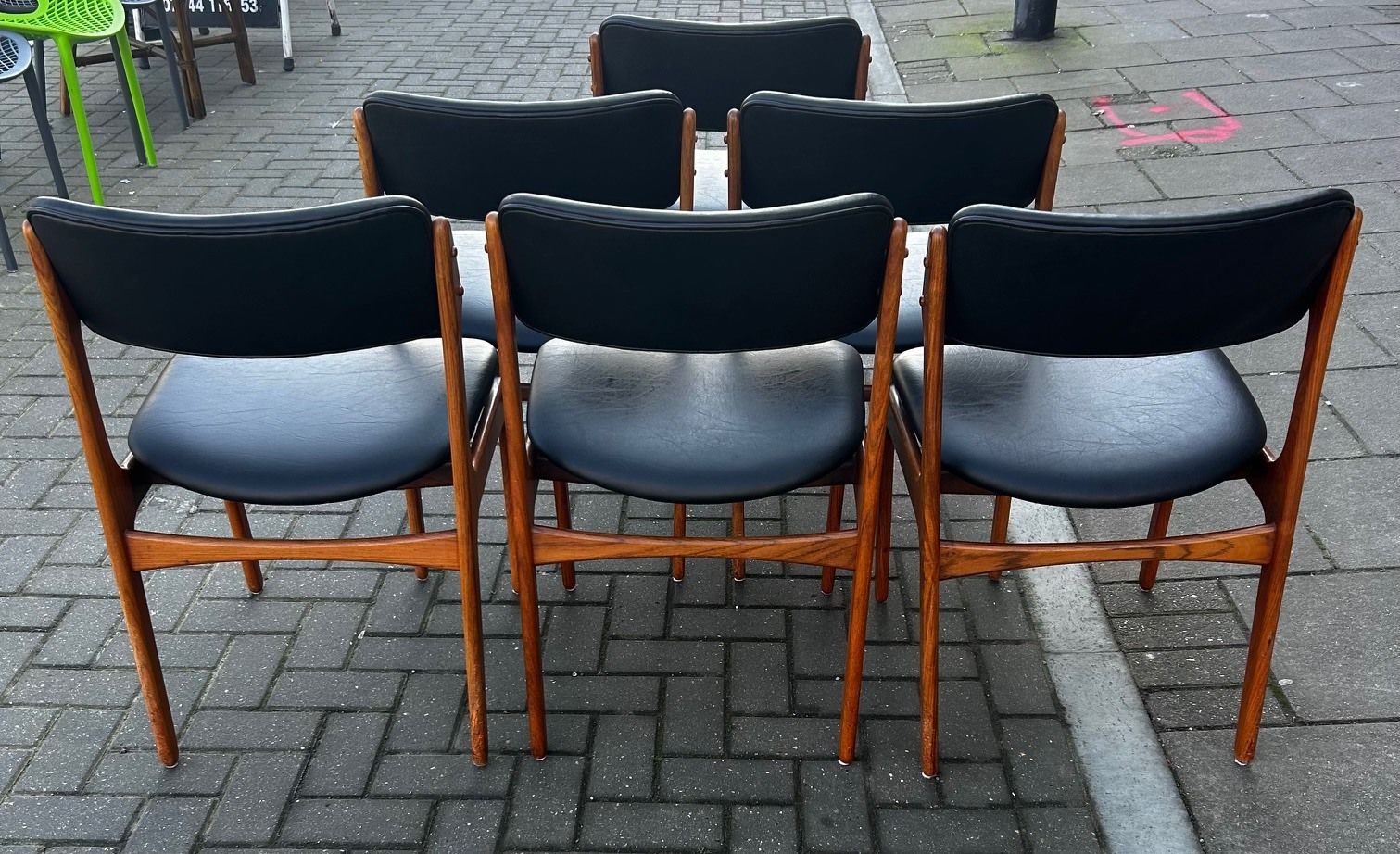 Danish Teak Dinning Chairs Designed By Erik Buch Model 49 photo for sale