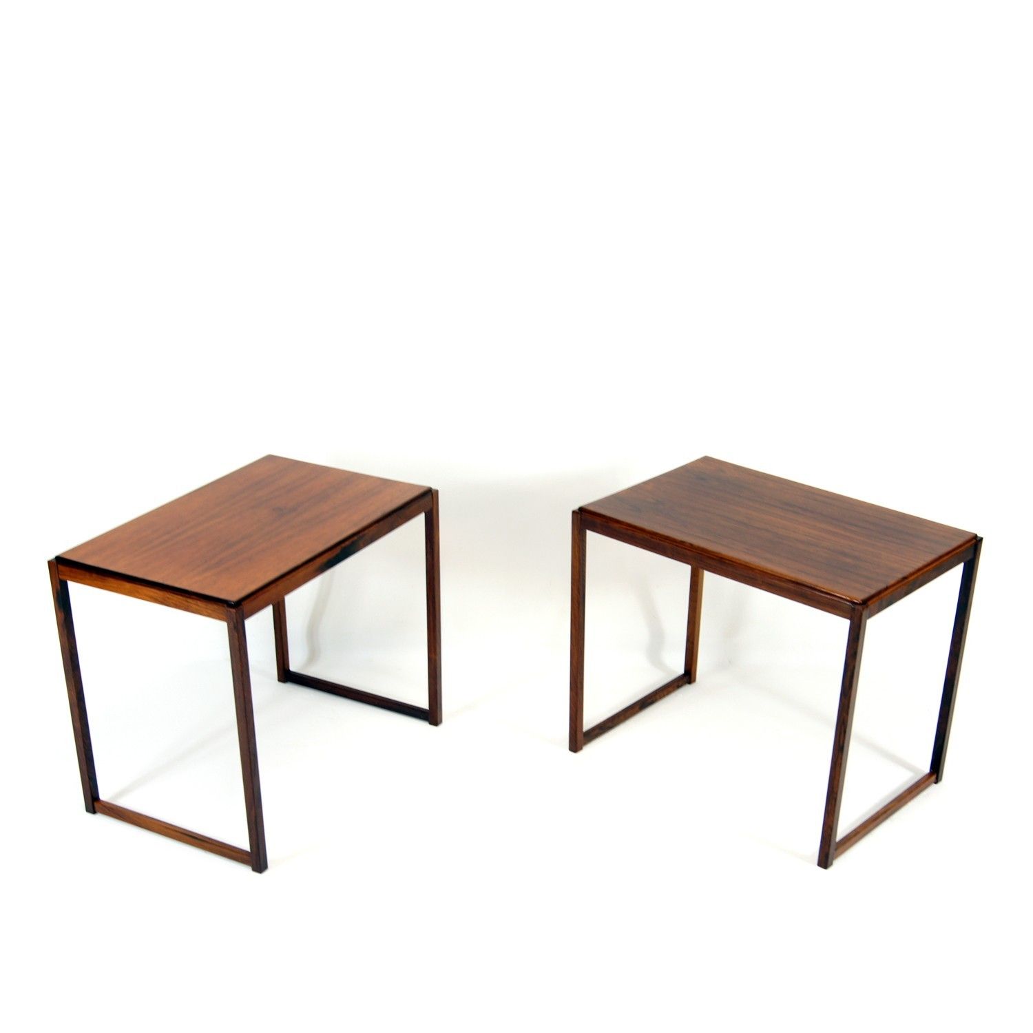 Pair Of Retro Vintage Bedside Side Coffee Tables Mid Century Danish Teak 60s 70s