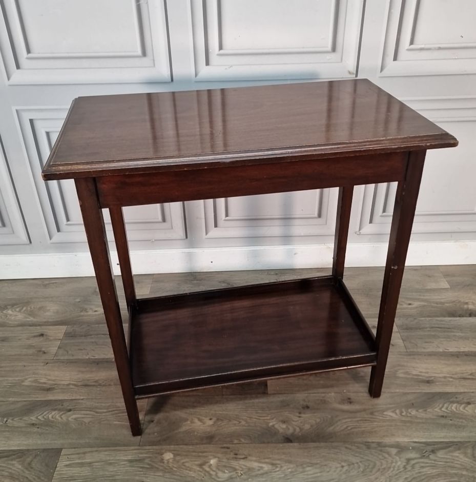 Vintage Hall Console Table Mahogany Two Tier Occasional Lamp Solid Wood