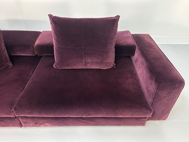 photo for sale Molteni & C "Turner" L Shape Sectional Sofa In Aubergine Purple Velvet