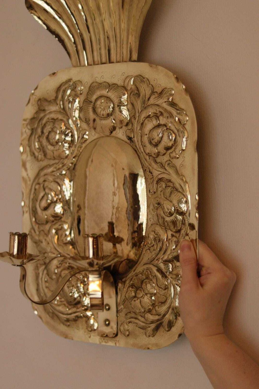 Large Mid Century Swedish Brass Sconces photo 545.0
