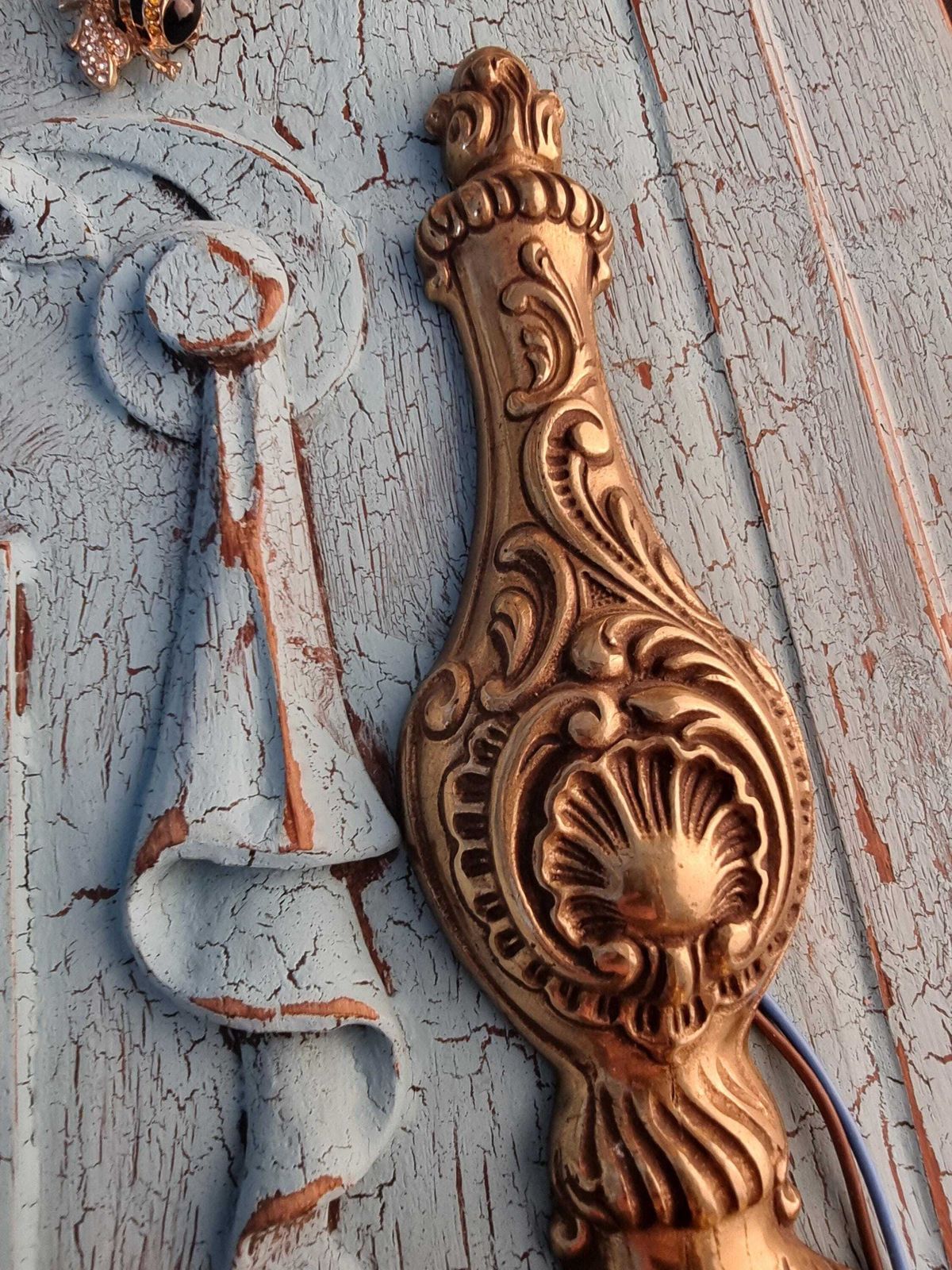 photo vintage Solid Bronze Wall Light Sconces   Vintage French Bronze Wall Candle Sconces   Electric Wall Lighting   Chateau Decor