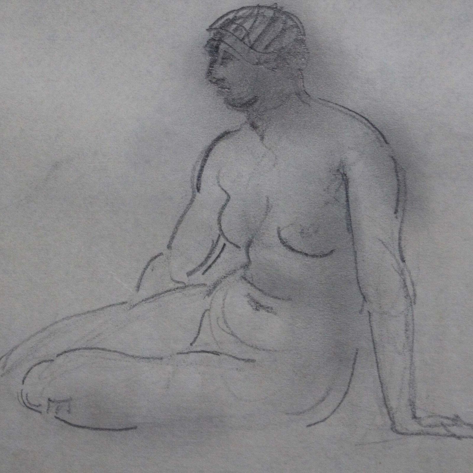 'Sketch Portrait Of Seated Nude' By Guillaume Dulac (Circa 1920s) photo 420.0