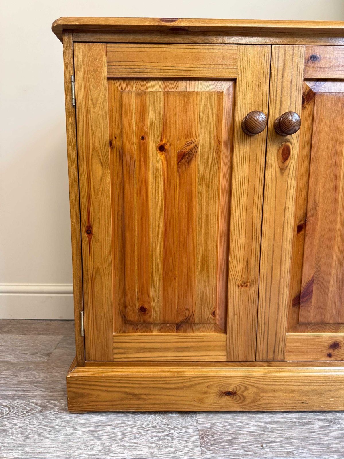 photo buy Farmhouse Pine Wooden Cabinet Record Games Cupboard