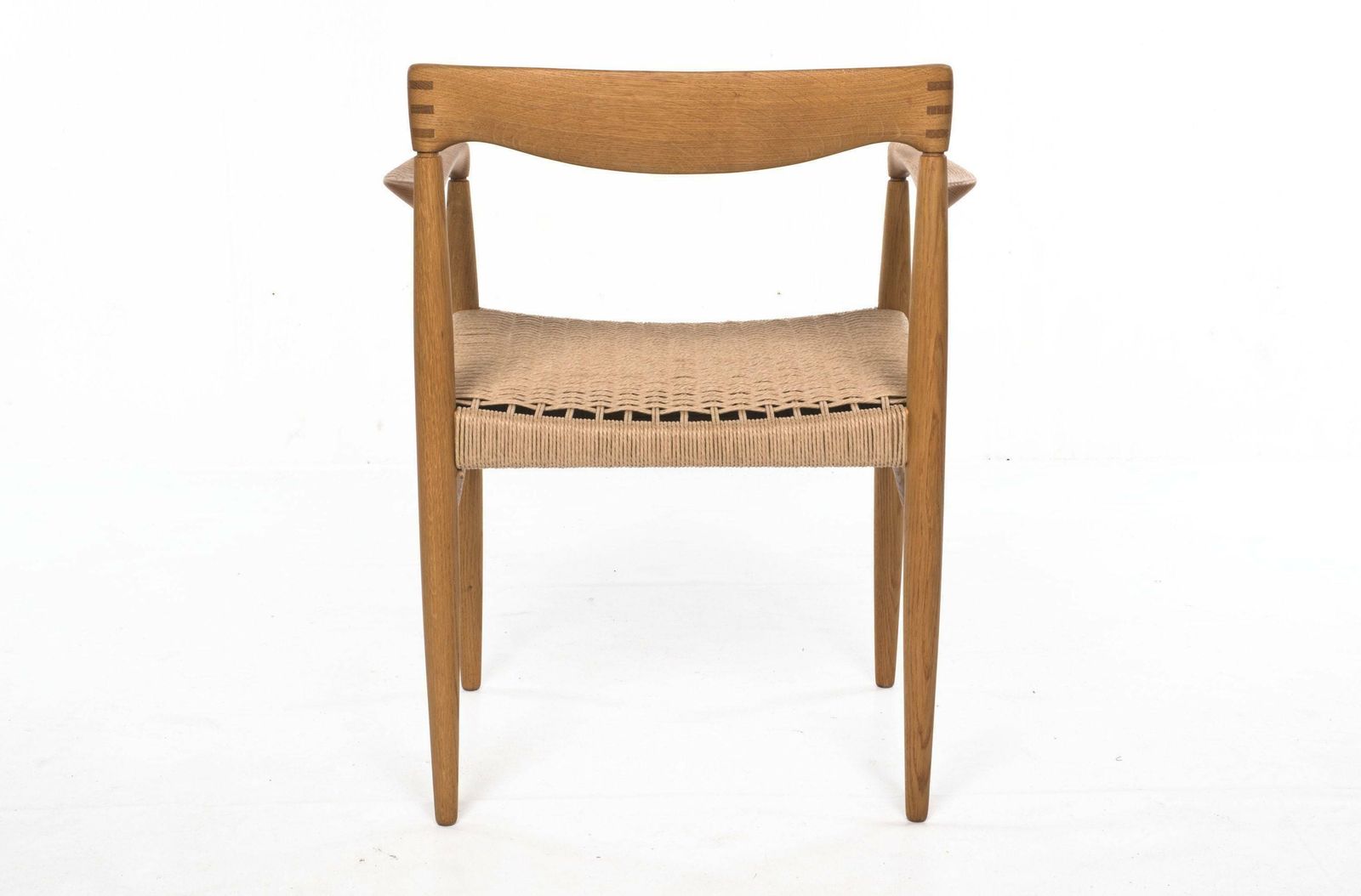 Armchair By Henry W. Klein, Bramin, Oak, With New Paper Cord photo for sale