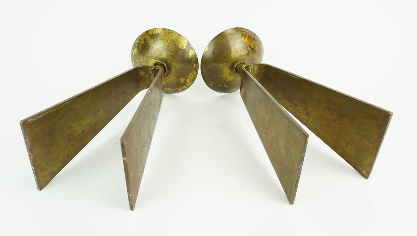 photo furniture Pair Of Mid Century Modern Style Brass Candlesticks From The 1950s/60s