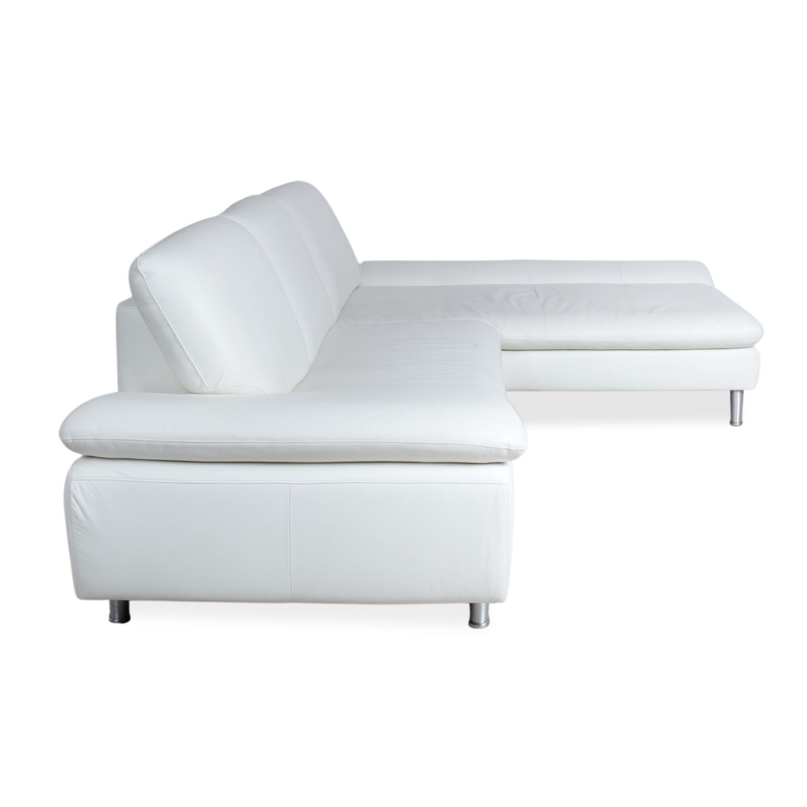 photo furniture Canapé d'angle Willi Schillig Loop en cuir, blanc crème, fonction manuelle