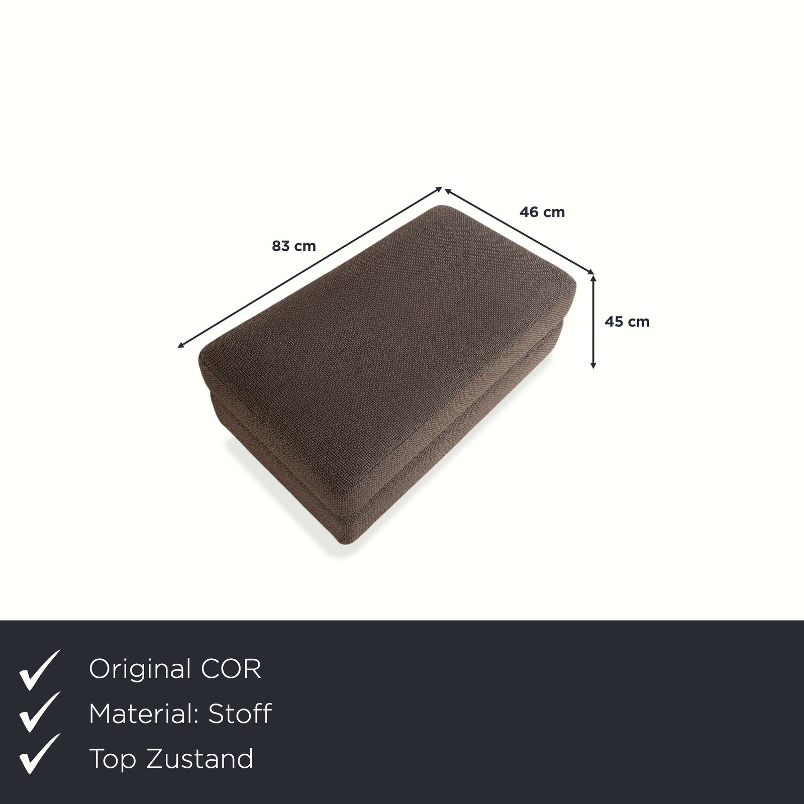 Tabouret Cor Conseta en tissu gris photo furniture