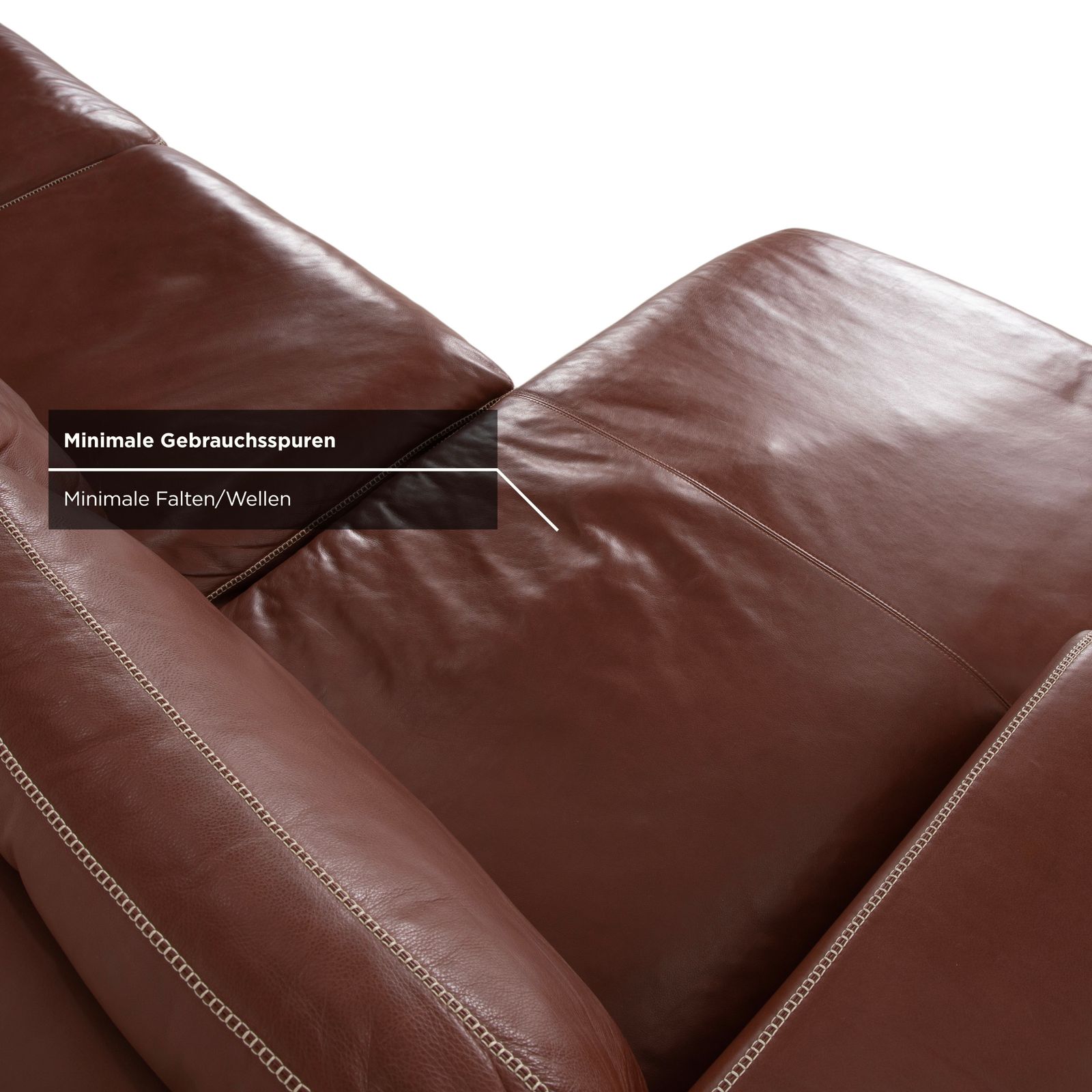 photo furniture Canapé d'angle Machalke Valentino en cuir marron cognac