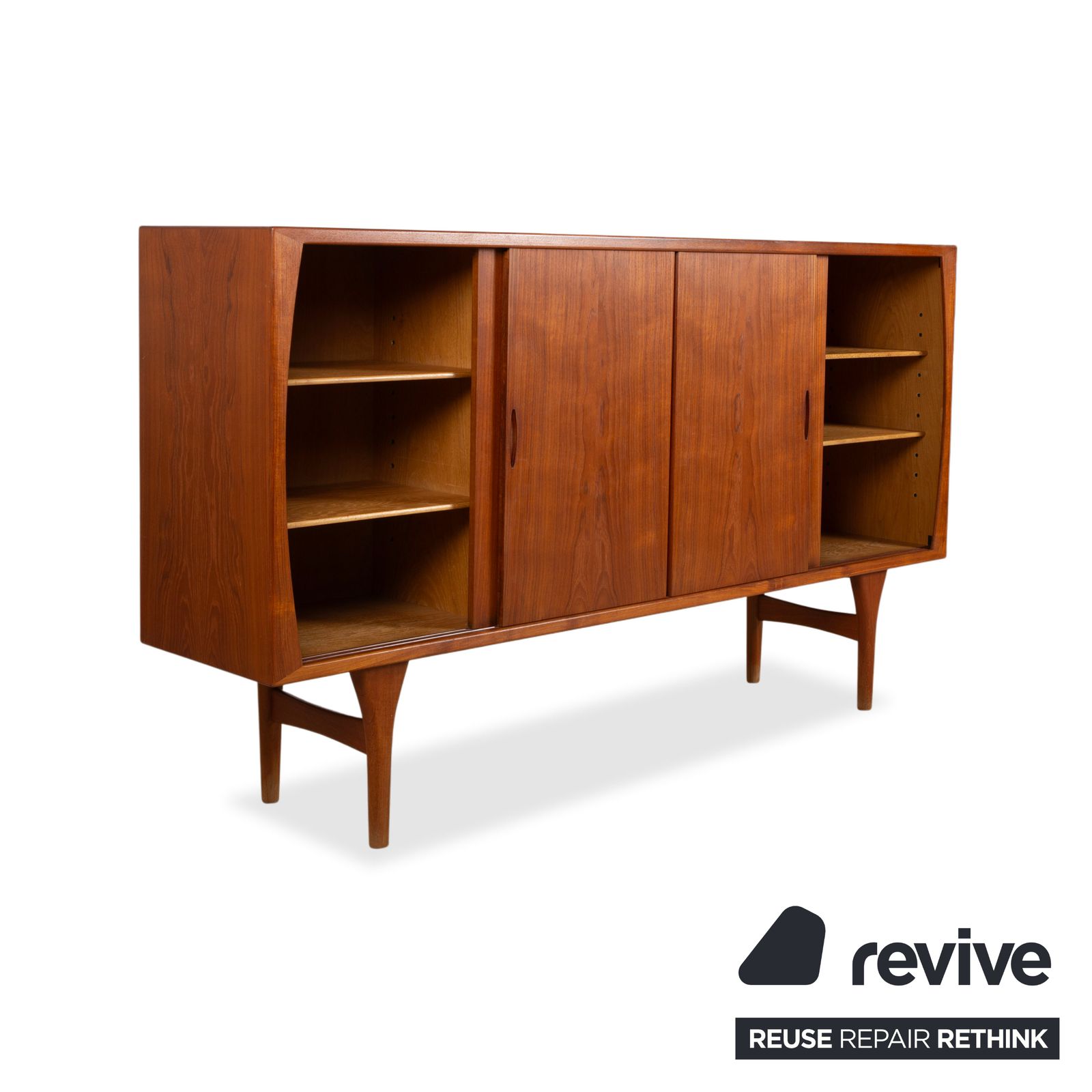 Mid Century Wooden Sideboard Brown Vintage Teak Bruno Hansen Made In Denmark photo 3241.0