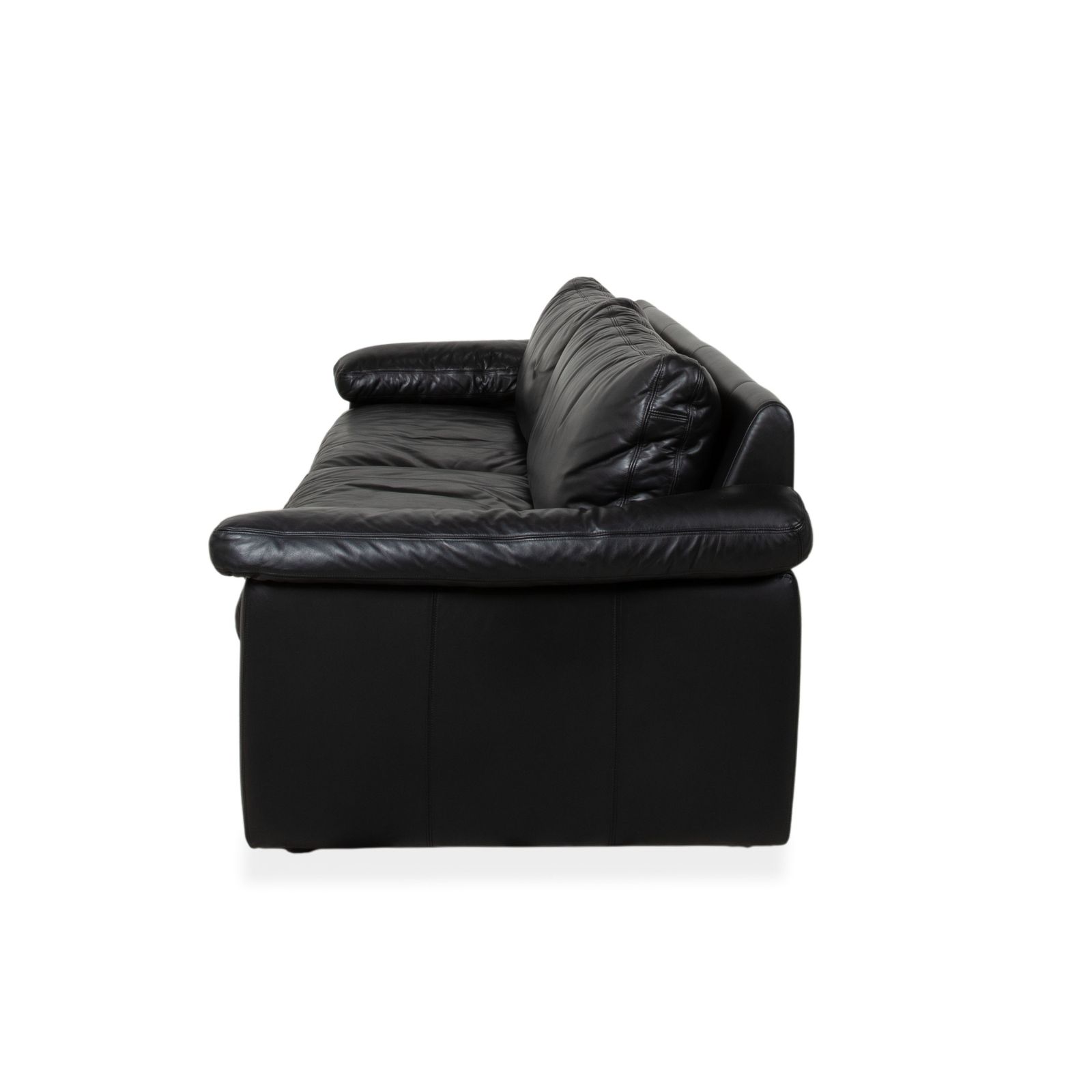 photo for sale Cor Conseta Leather Four Seater Black Sofa