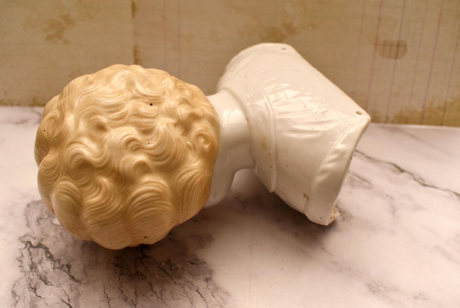 145.0 Hertwig Pet Name Large Victorian Doll Head   Amazing German Esther With Blonde Curls C1895 photo