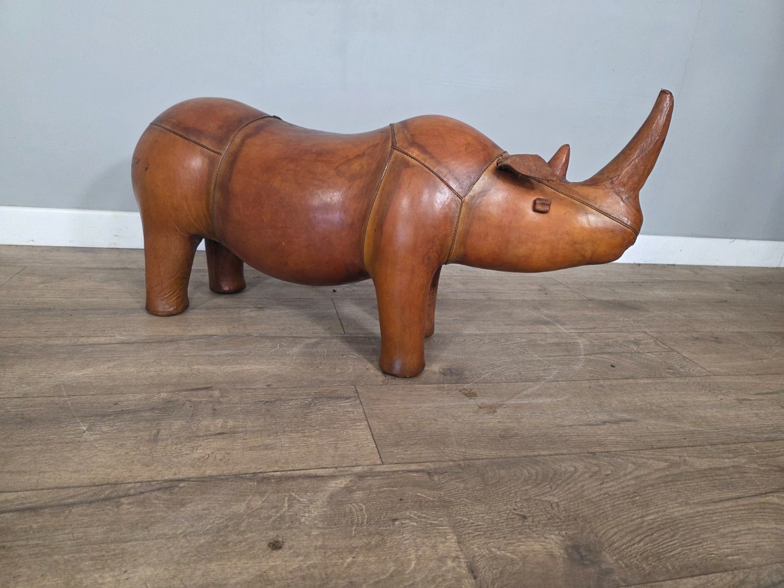 Large Leather Dimitri Omersa For Liberty London Rhino Footstool photo furniture