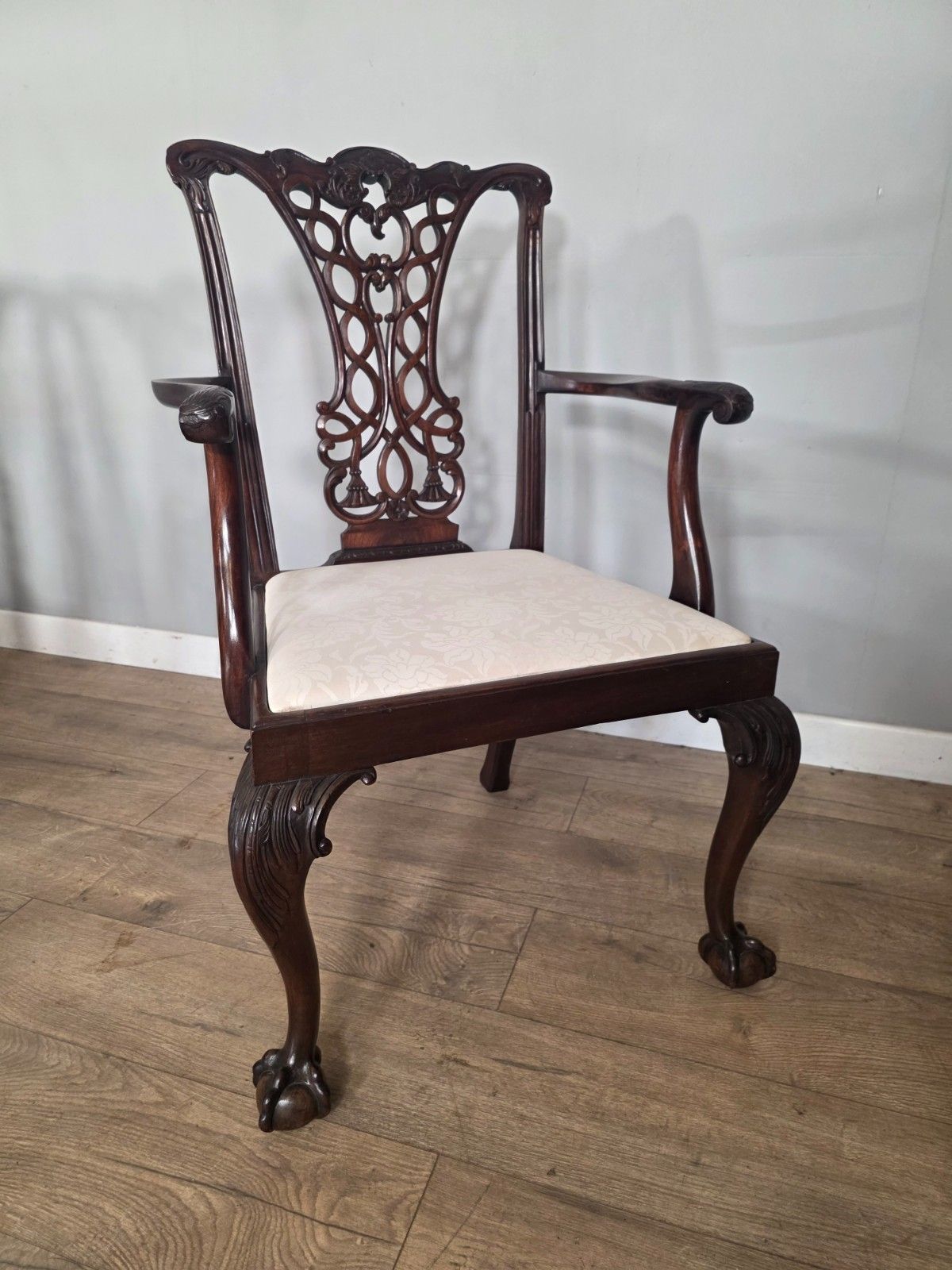 Antique Chippendale Style Mahogany Dining Chairs With Ball & Claw Feet 1910 photo 1495.0