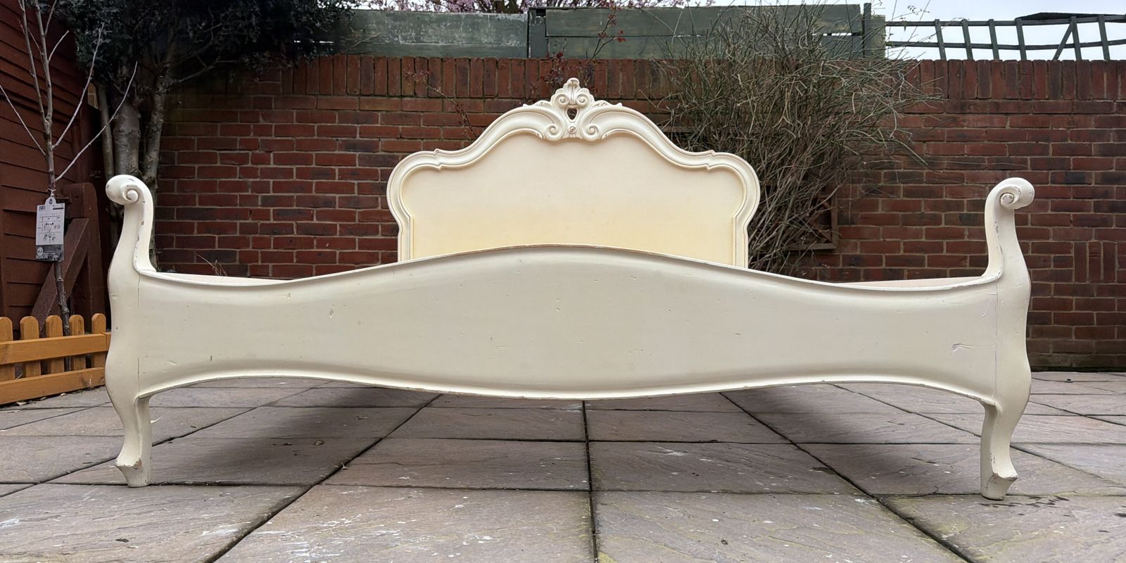 photo furniture Gorgeous French Antique Leaf Style Double Bed Frame – Great Condition