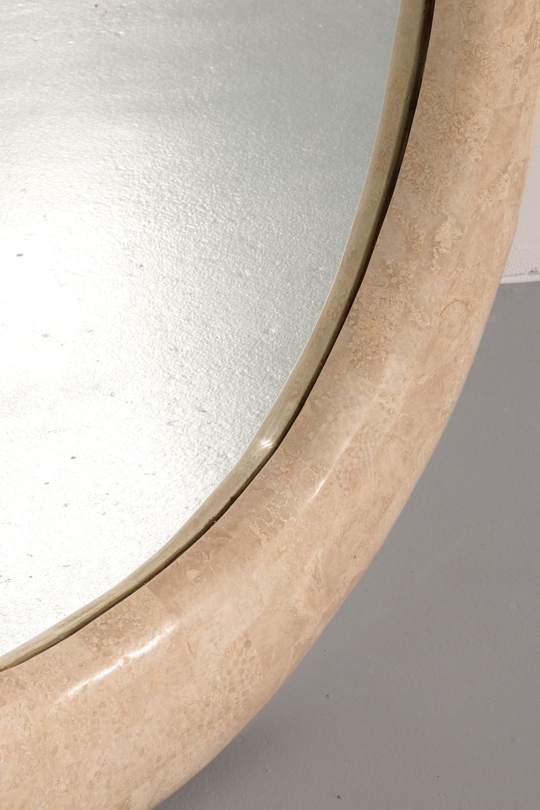 Very Big Monumental Italian Travertine Mosaic Mirror, Circa 1960 photo for sale