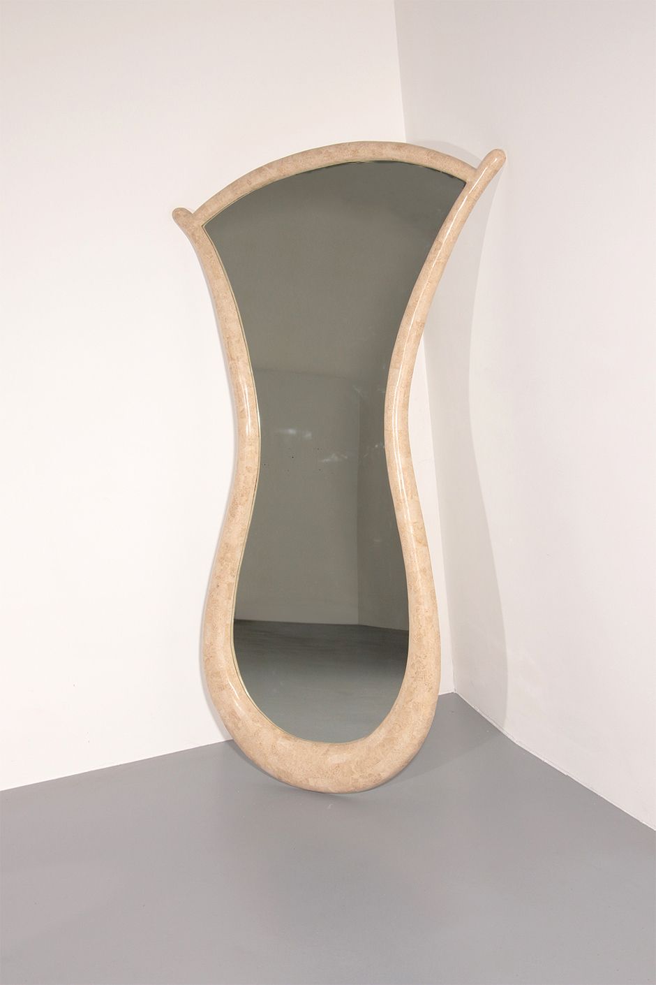Very Big Monumental Italian Travertine Mosaic Mirror, Circa 1960 photo 2450.0