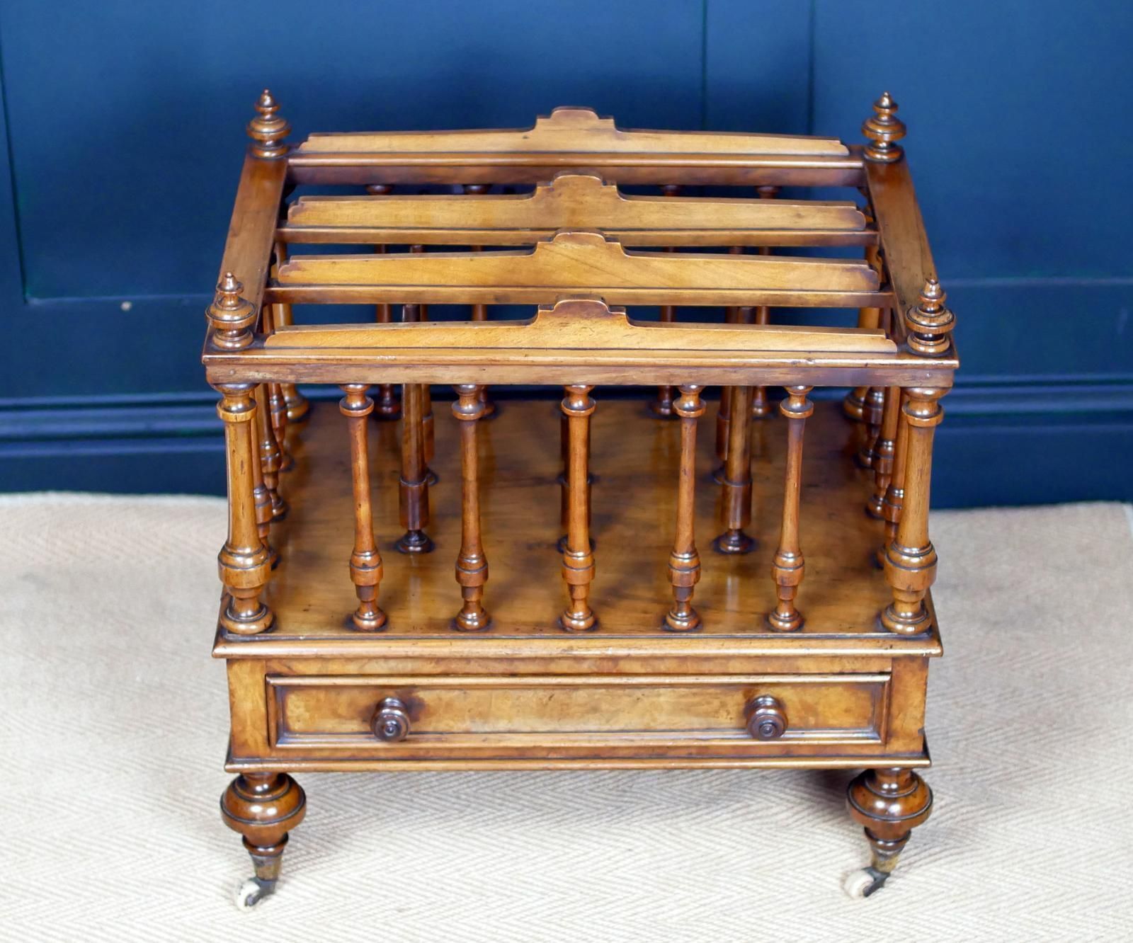 Victorian 19th Century Walnut Canterbury Magazine Rack photo Home Decor