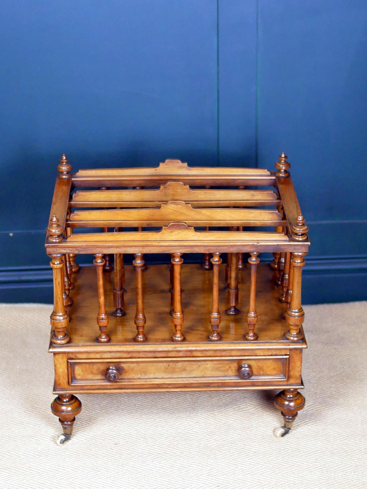 Victorian 19th Century Walnut Canterbury Magazine Rack photo 975.0