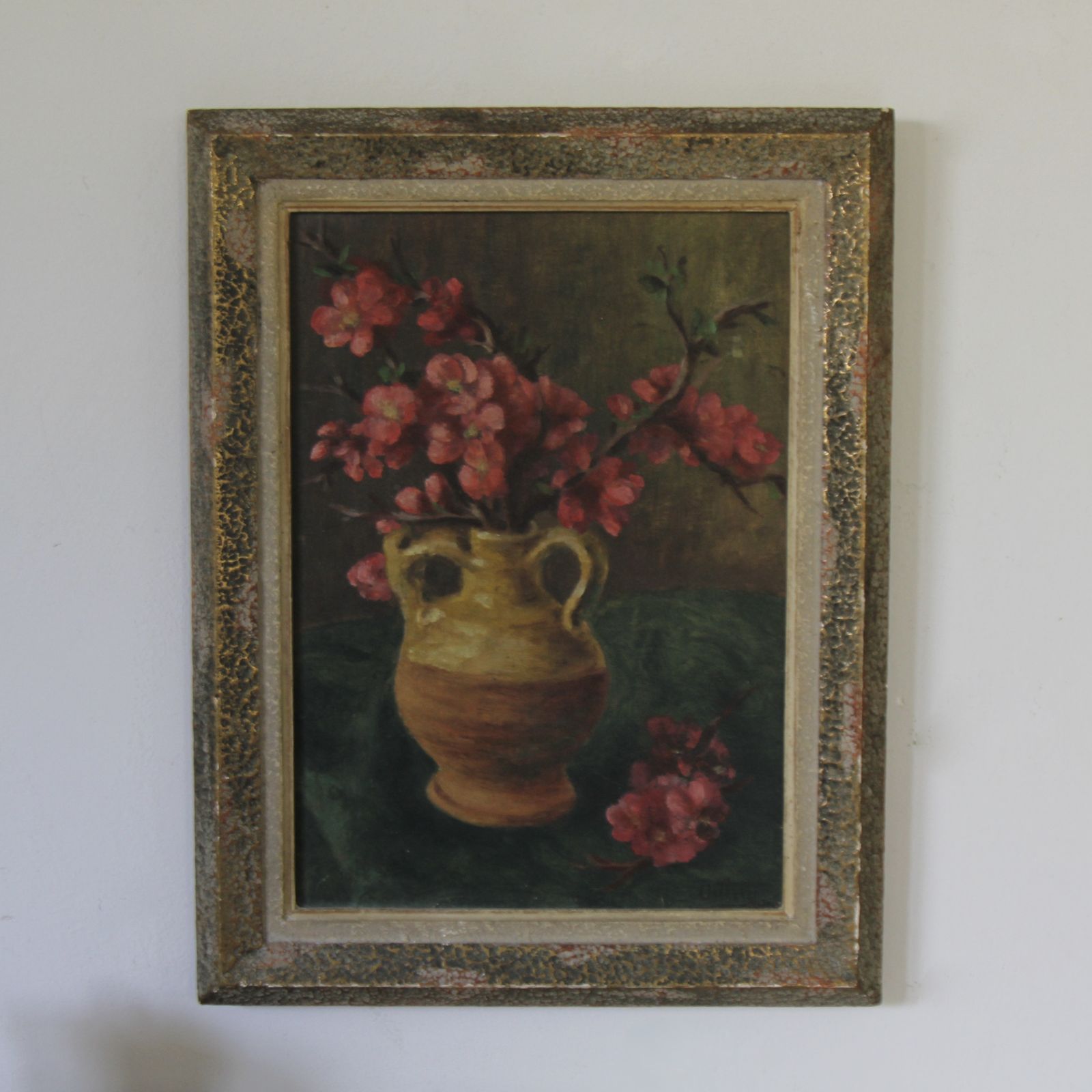 Antique French Floral Still Life Painting photo for sale
