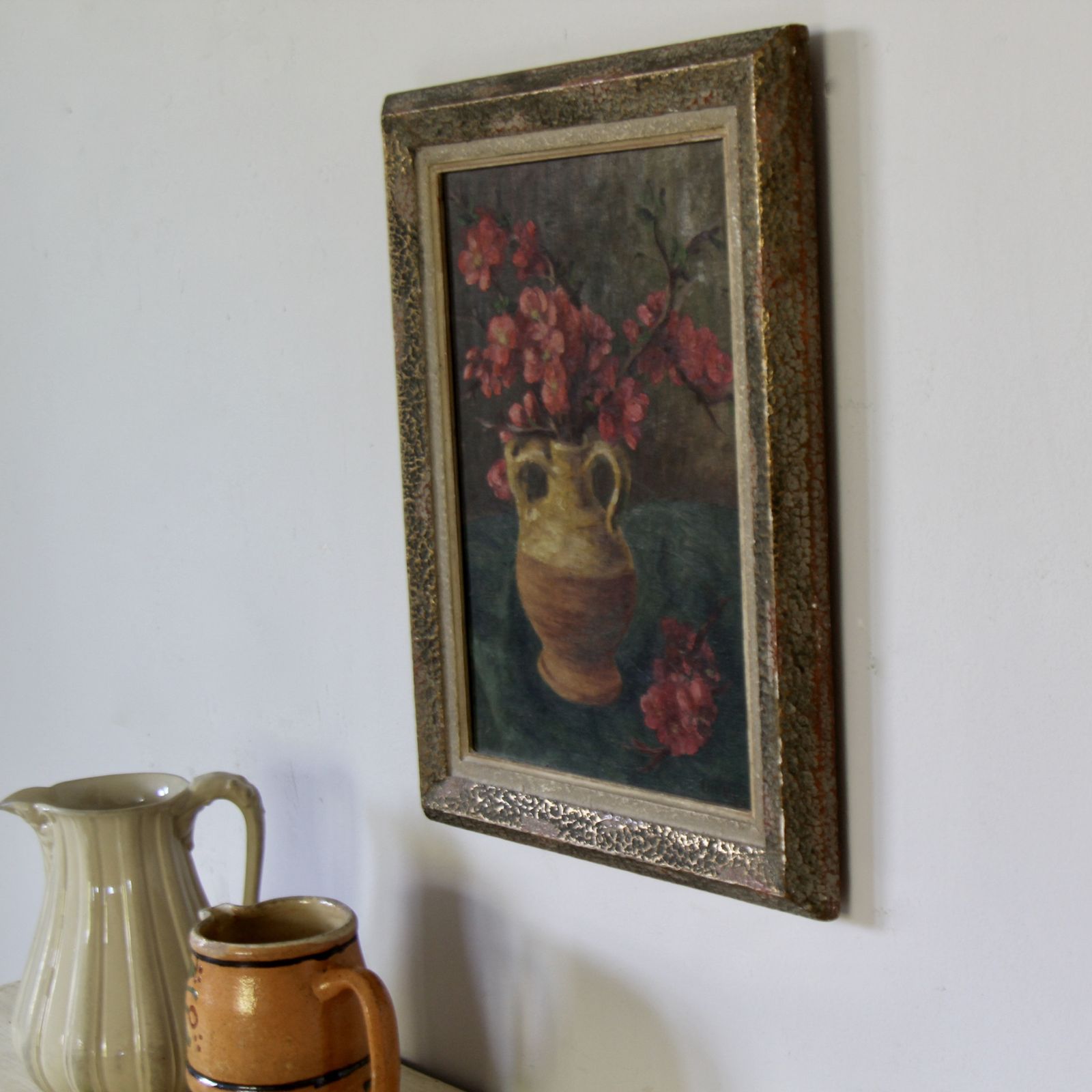 Antique French Floral Still Life Painting photo Art