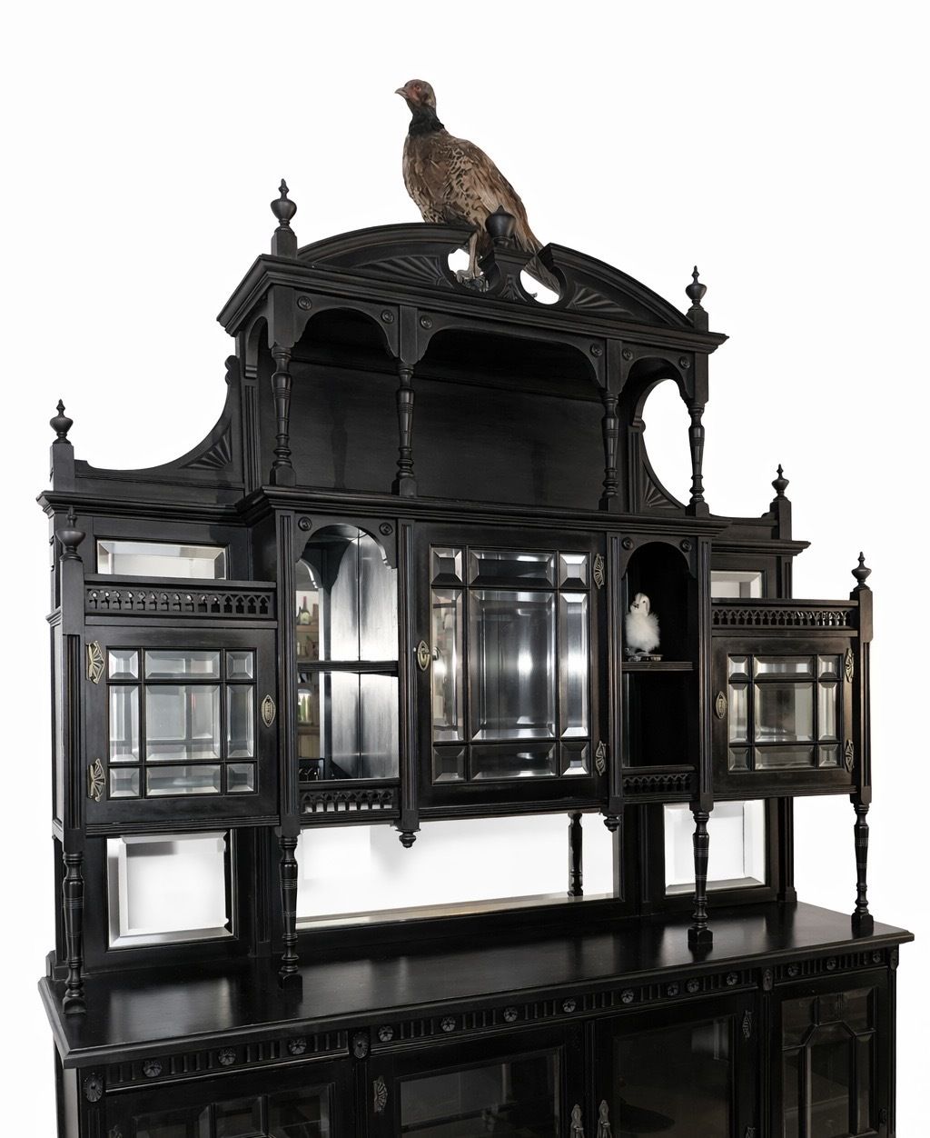 Large Victorian Ebonised Display Cabinet By James Shoolbred & Co. – Aesthetic Movement C.1885 photo furniture