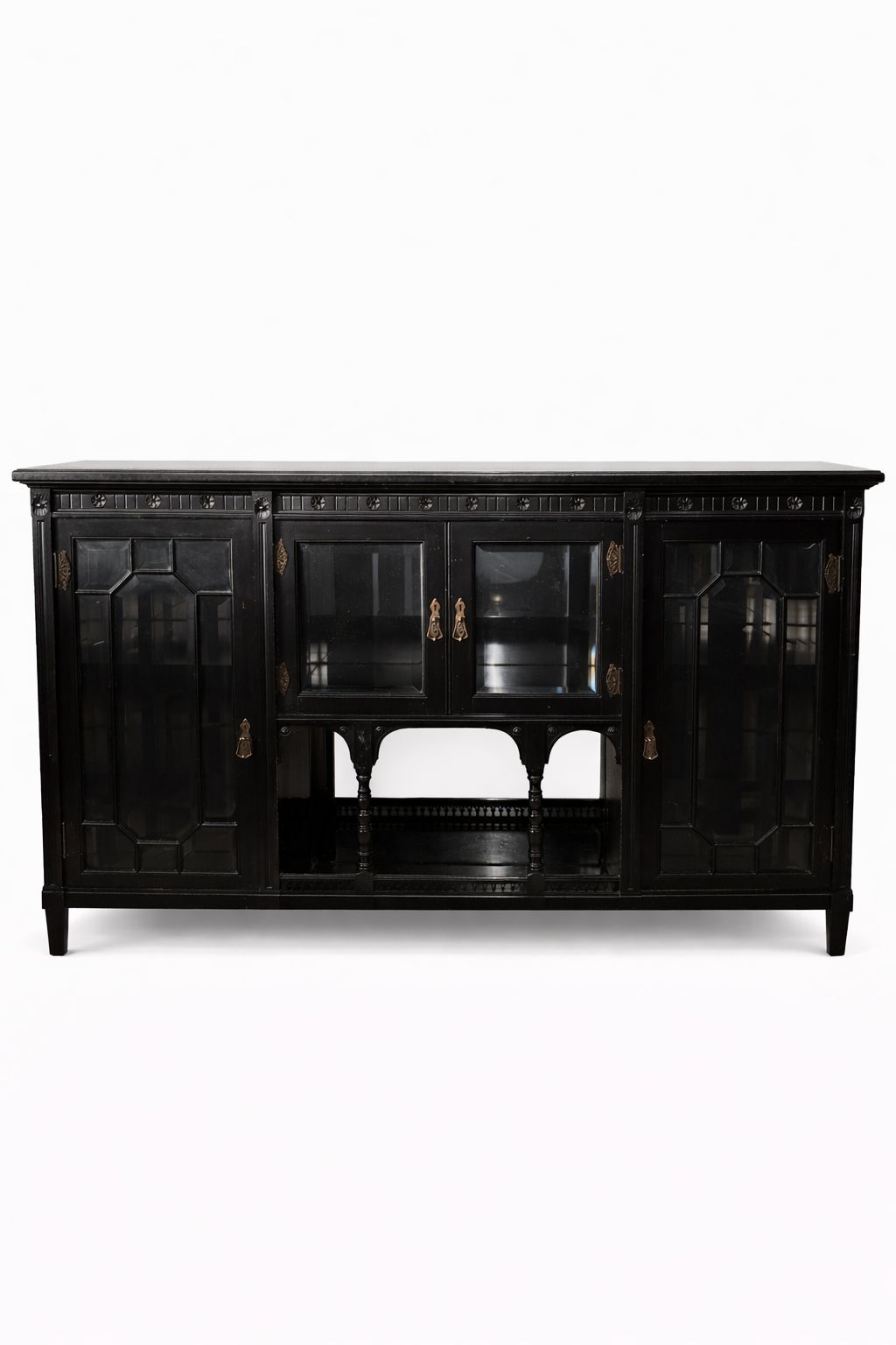 Large Victorian Ebonised Display Cabinet By James Shoolbred & Co. – Aesthetic Movement C.1885 photo for sale