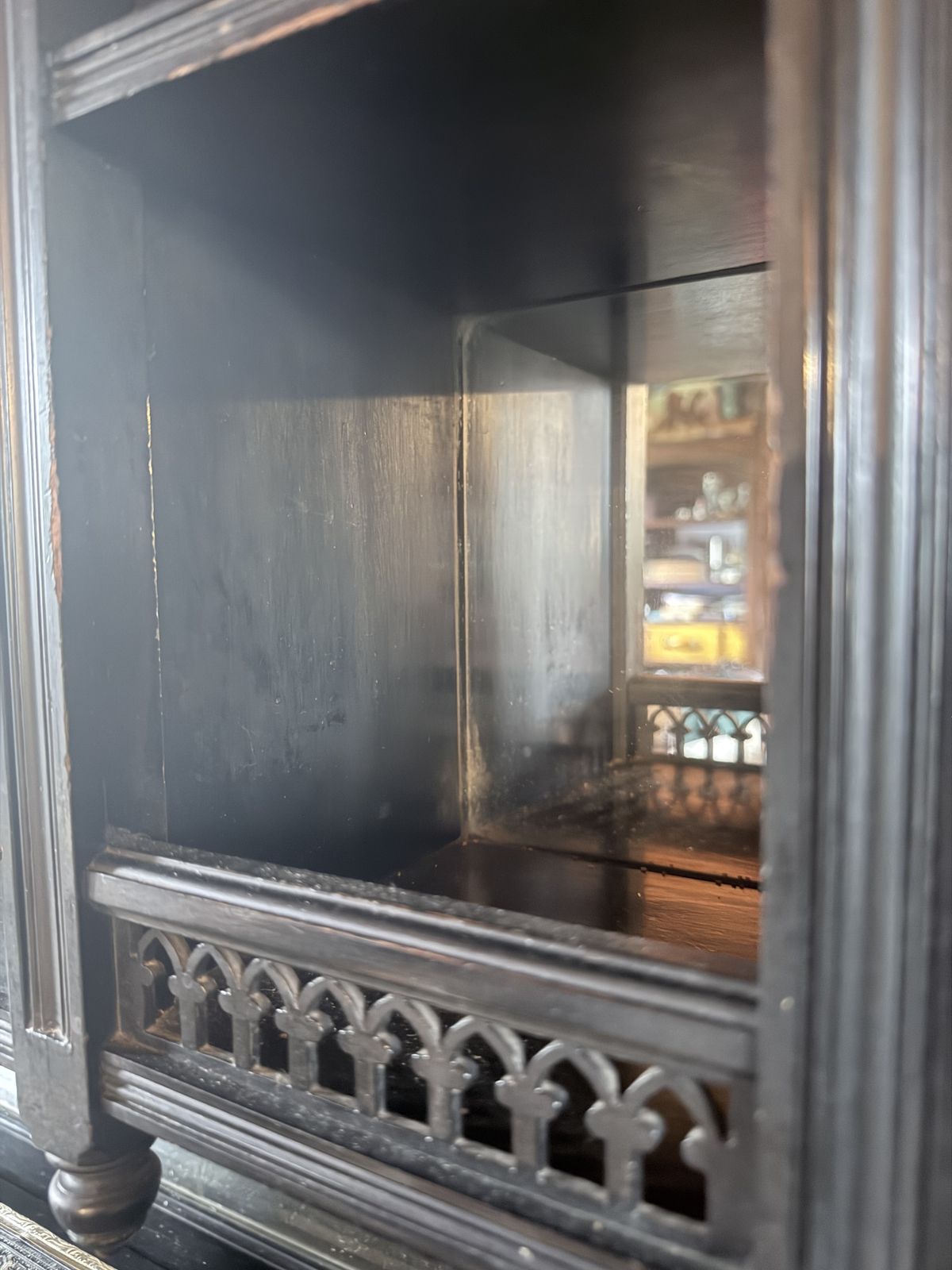 photo furniture Large Victorian Ebonised Display Cabinet By James Shoolbred & Co. – Aesthetic Movement C.1885