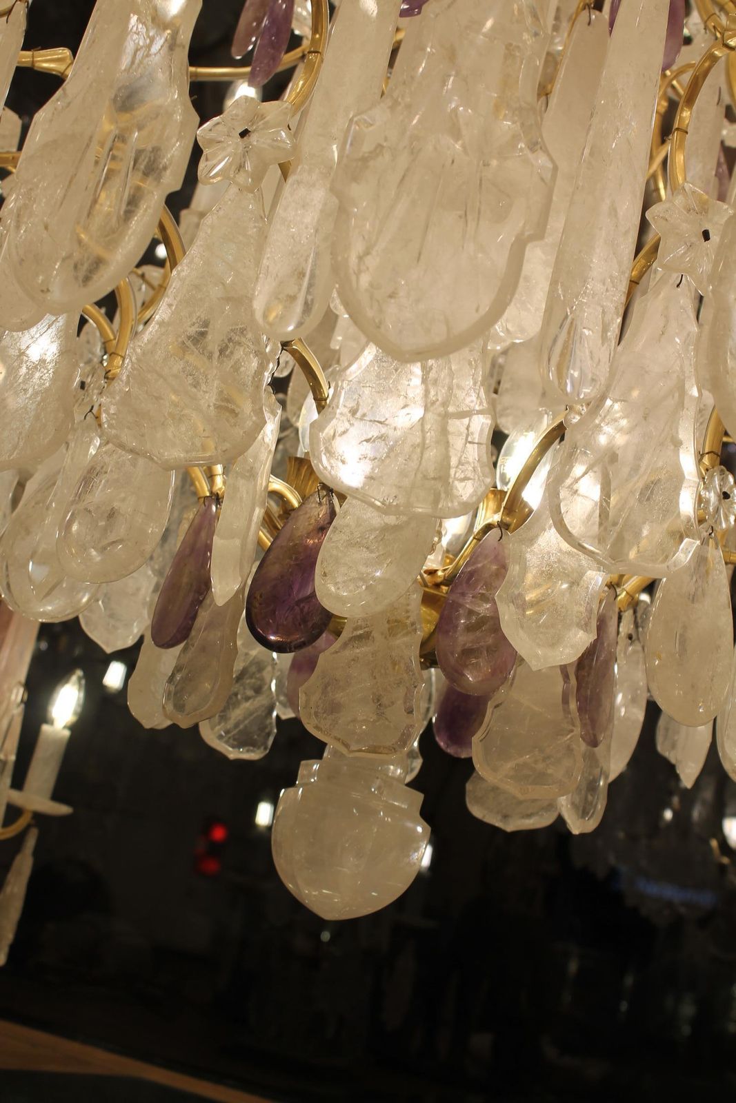 50000.0 Beautiful French Bronze And Rock Crystal Pair Chandeliers And Amethyst photo