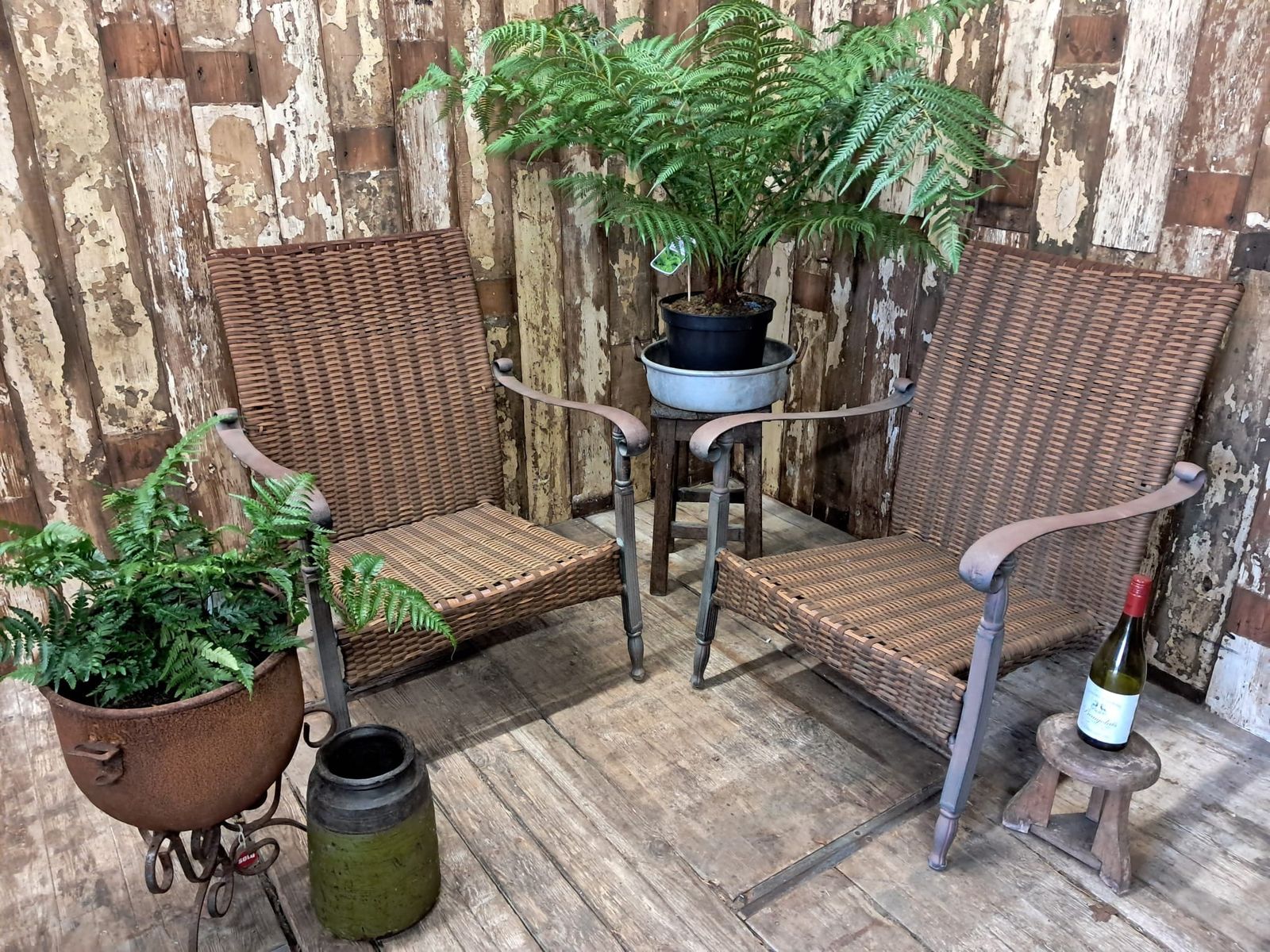 Set Of Four Rattan Garden Armchairs photo for sale
